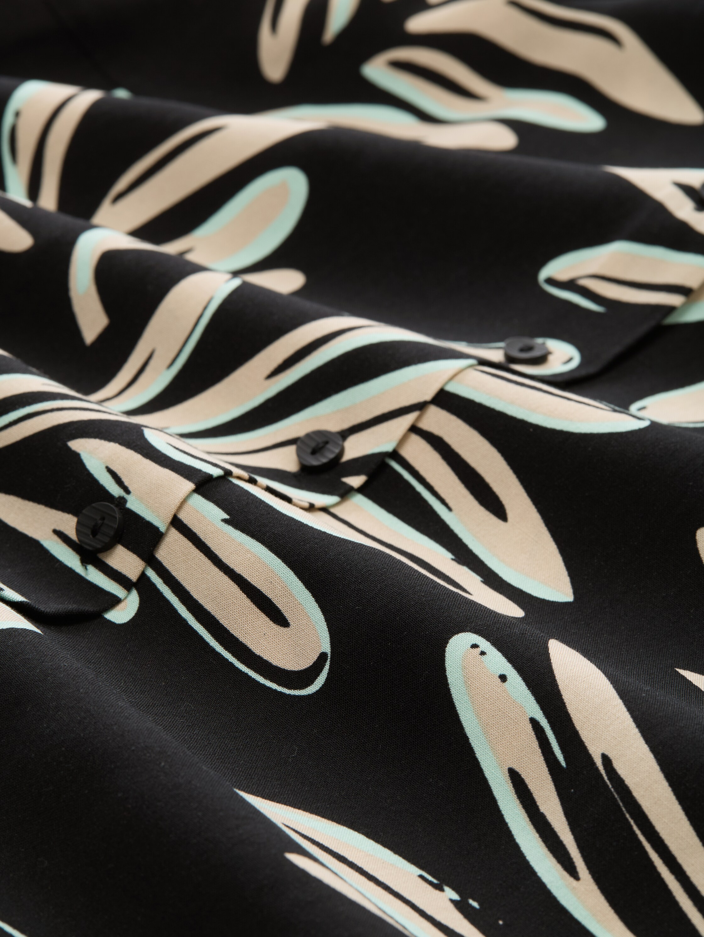 Bluse mit Muster - abstract_black_beige_print - 