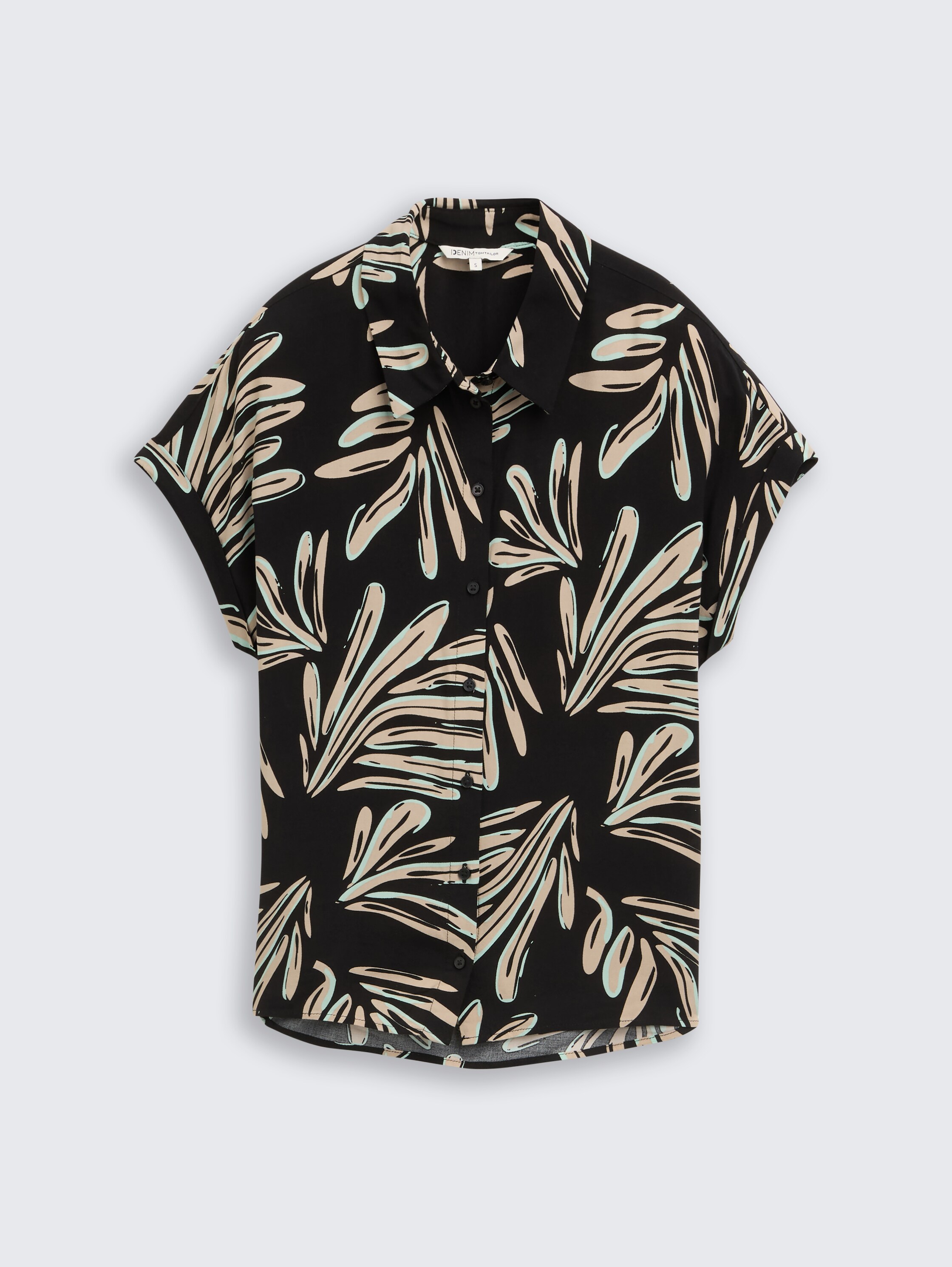 Bluse aus Viskose - abstract_black_beige_print - 
