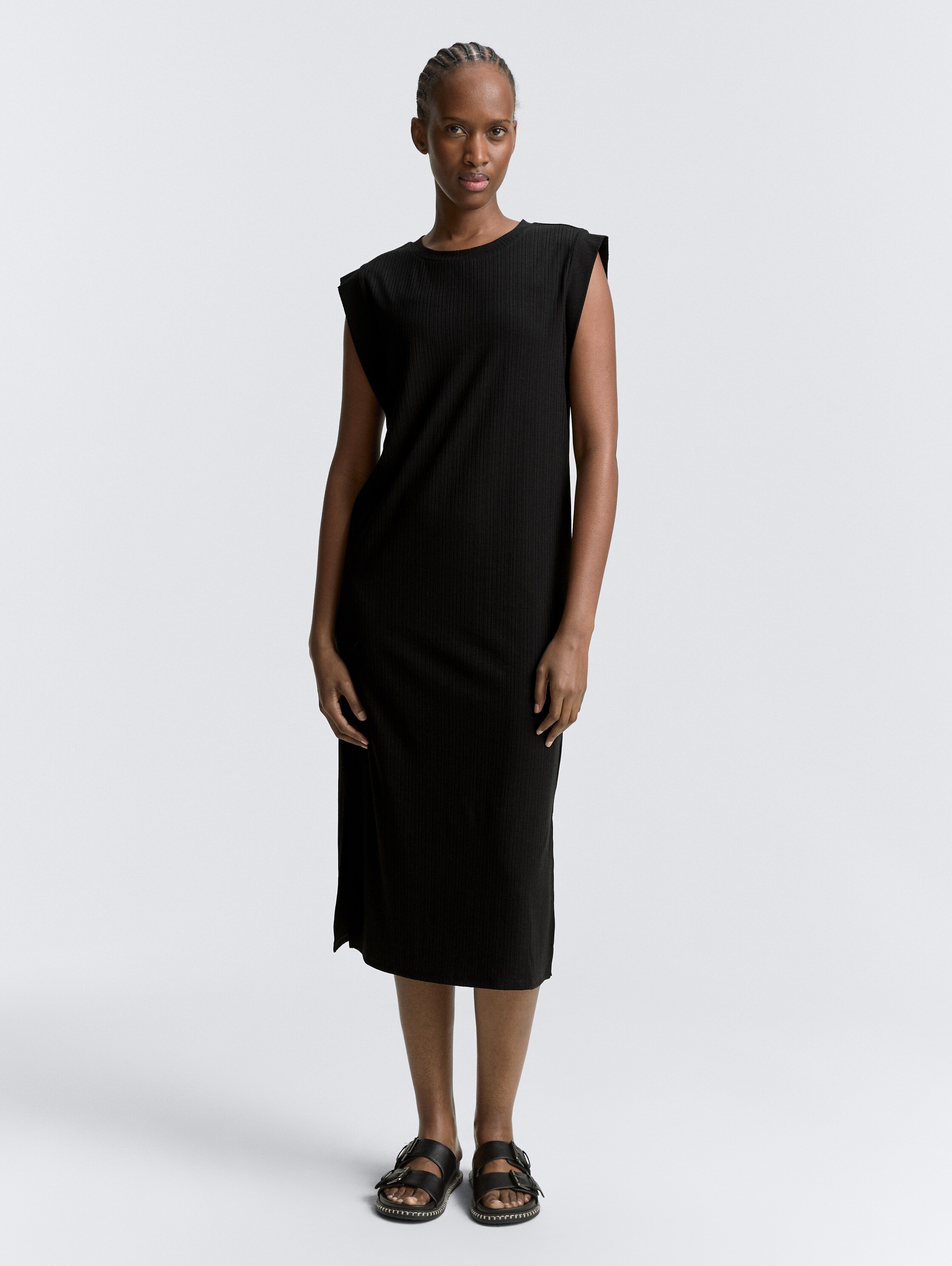 Midi T-shirt dress - deep_black_1 - 