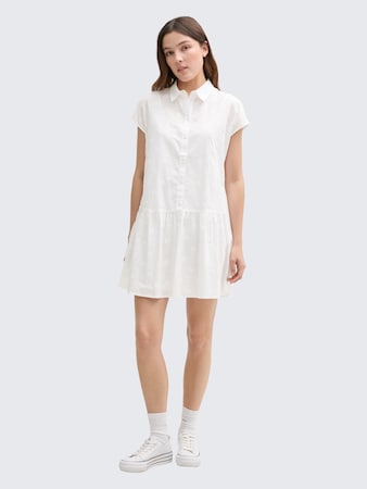 Mini-Blusenkleid mit Stickereien von Denim Female, White