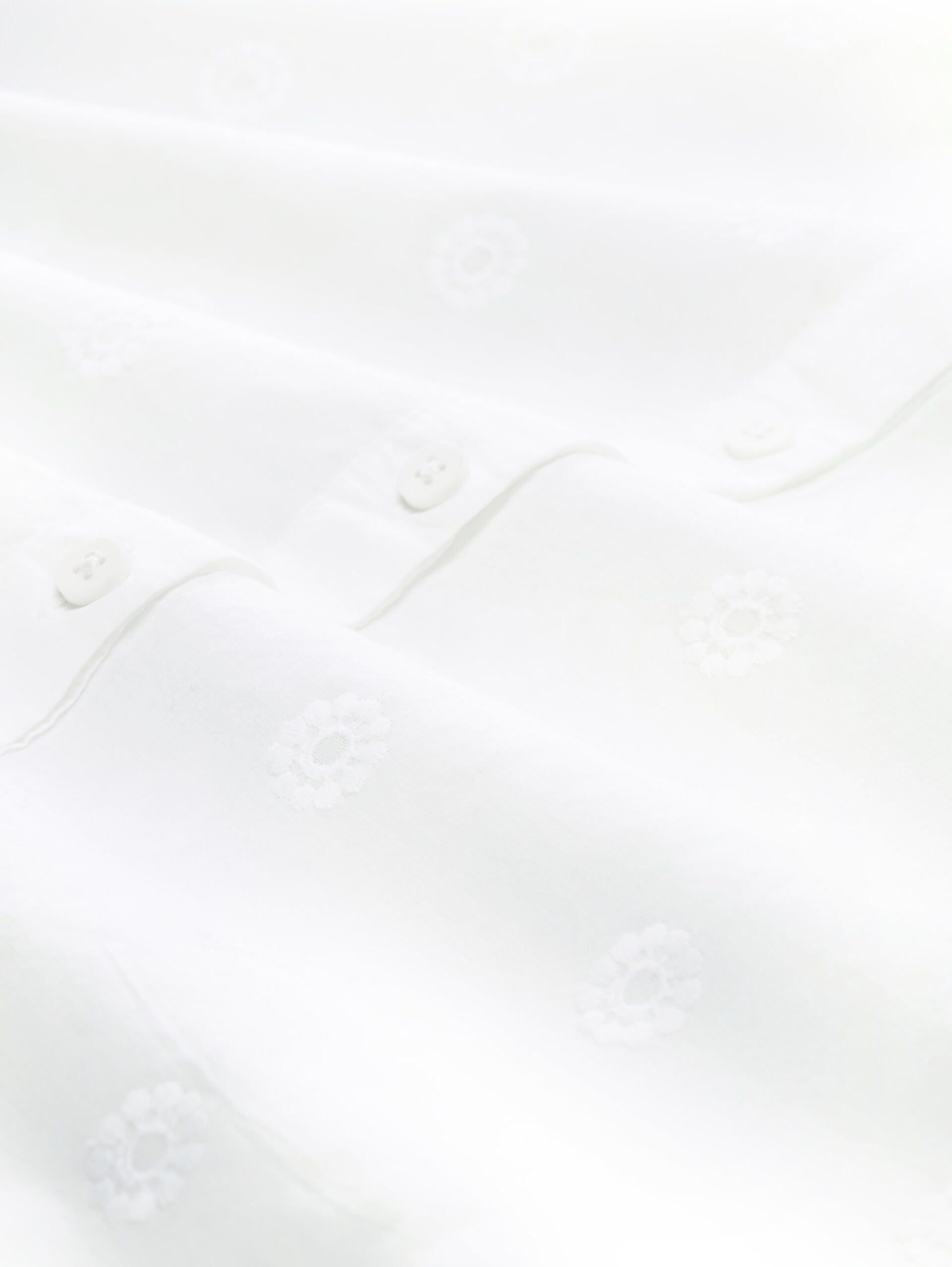 Mini-Blusenkleid mit Stickereien - White - Material-Ansicht