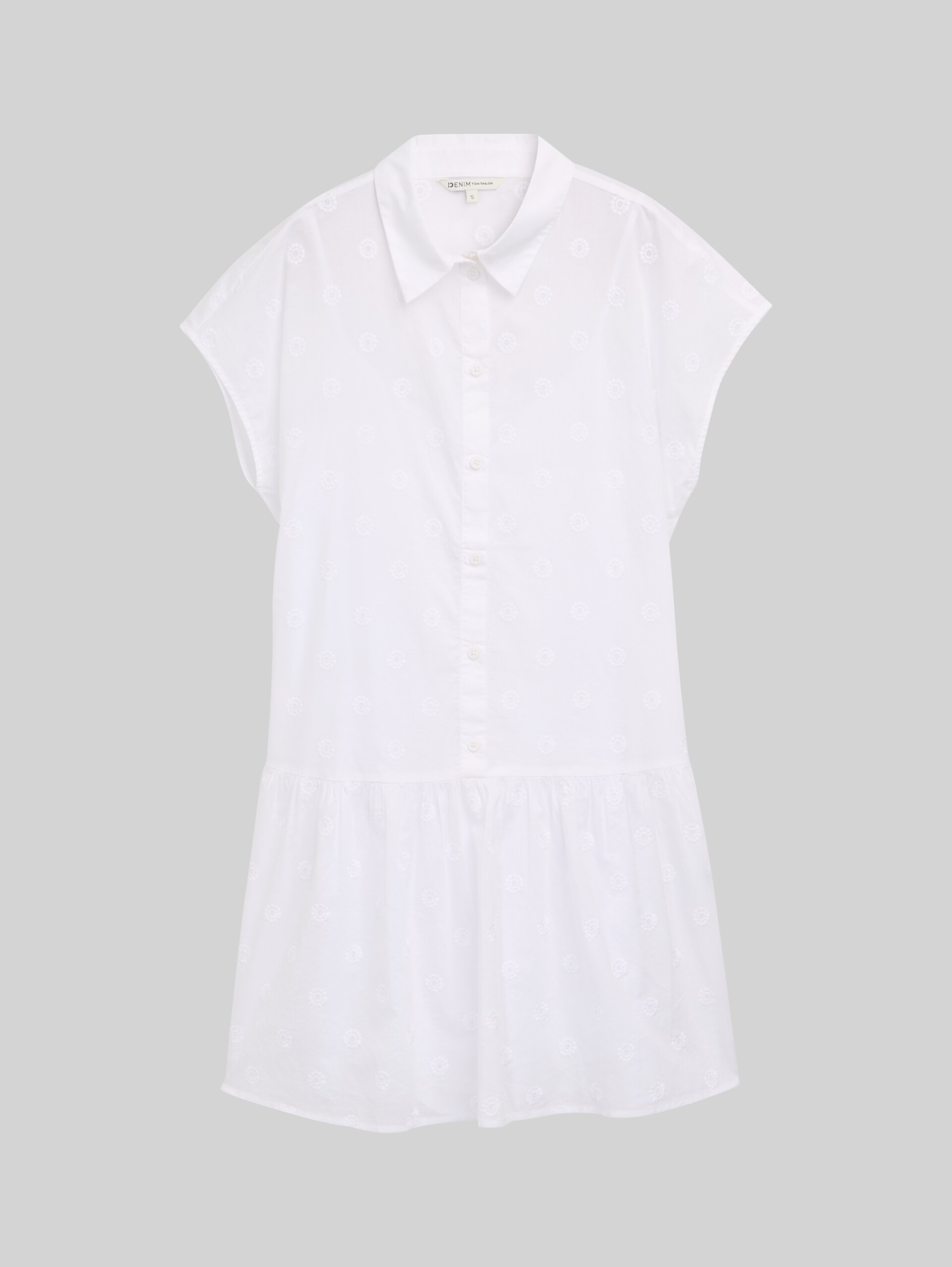 Mini-Blusenkleid mit Stickereien - White - Vorder-Produkt-Ansicht