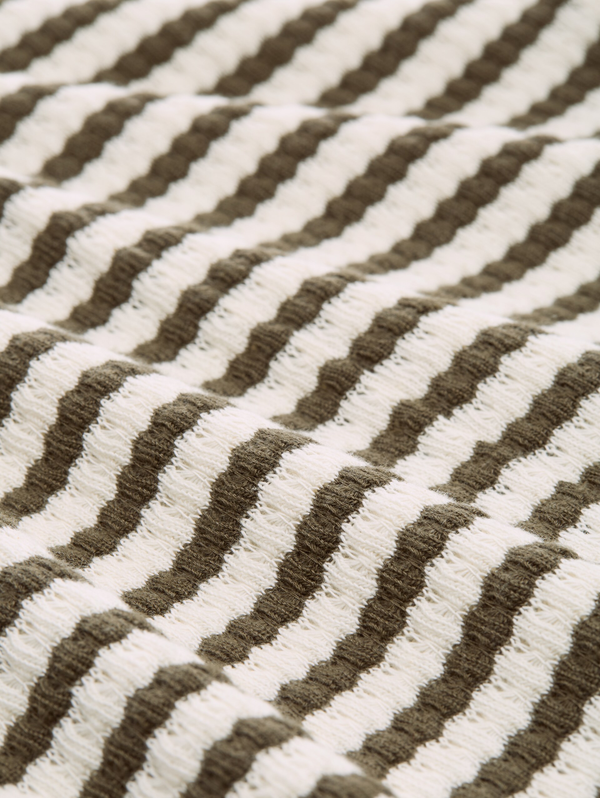Midi-Kleid mit Streifenmuster - olive white stripe - Material-Ansicht