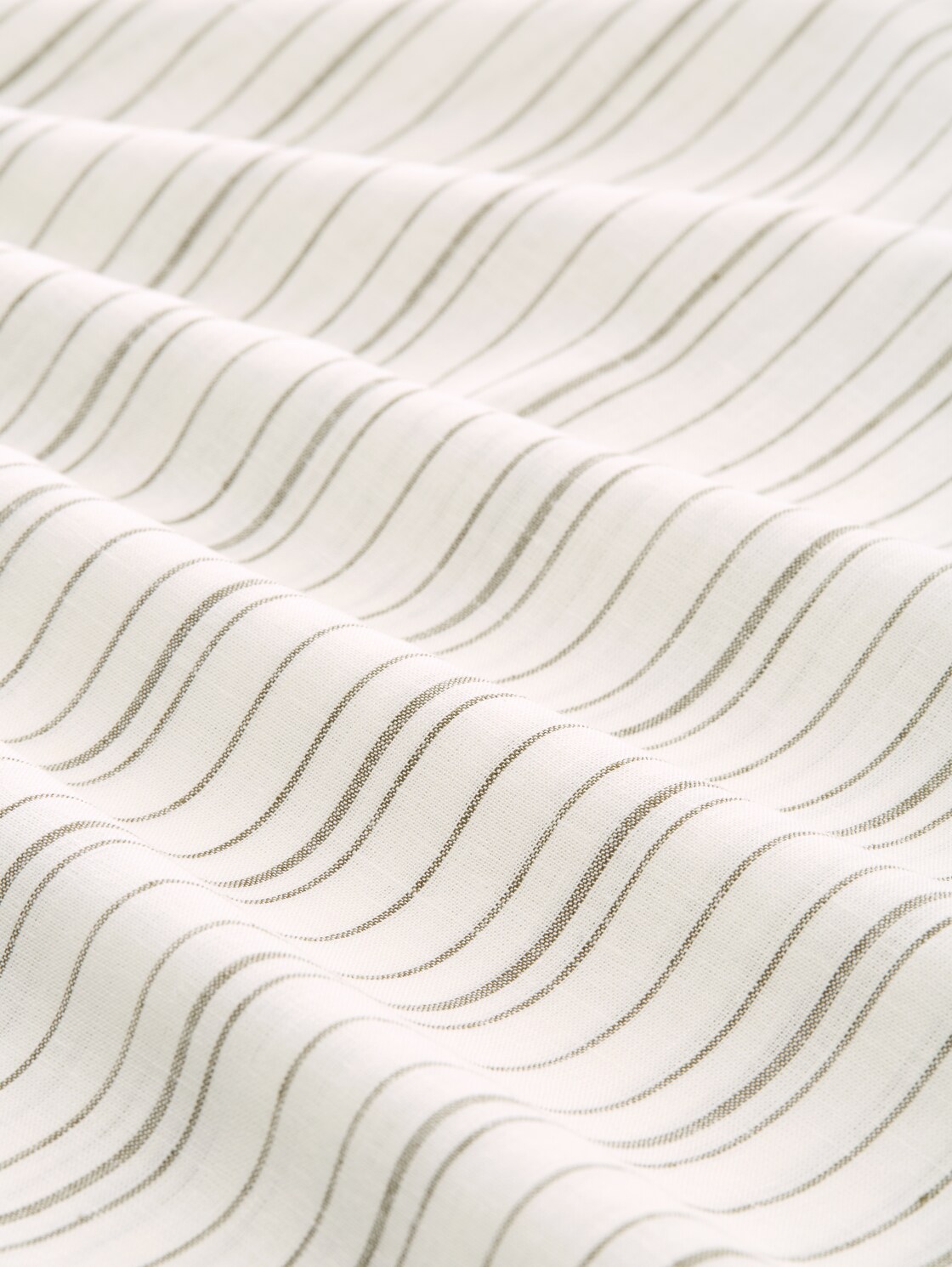 Midi-Trägerkleid mit Leinenanteil - white olive vertical stripe - Material-Ansicht