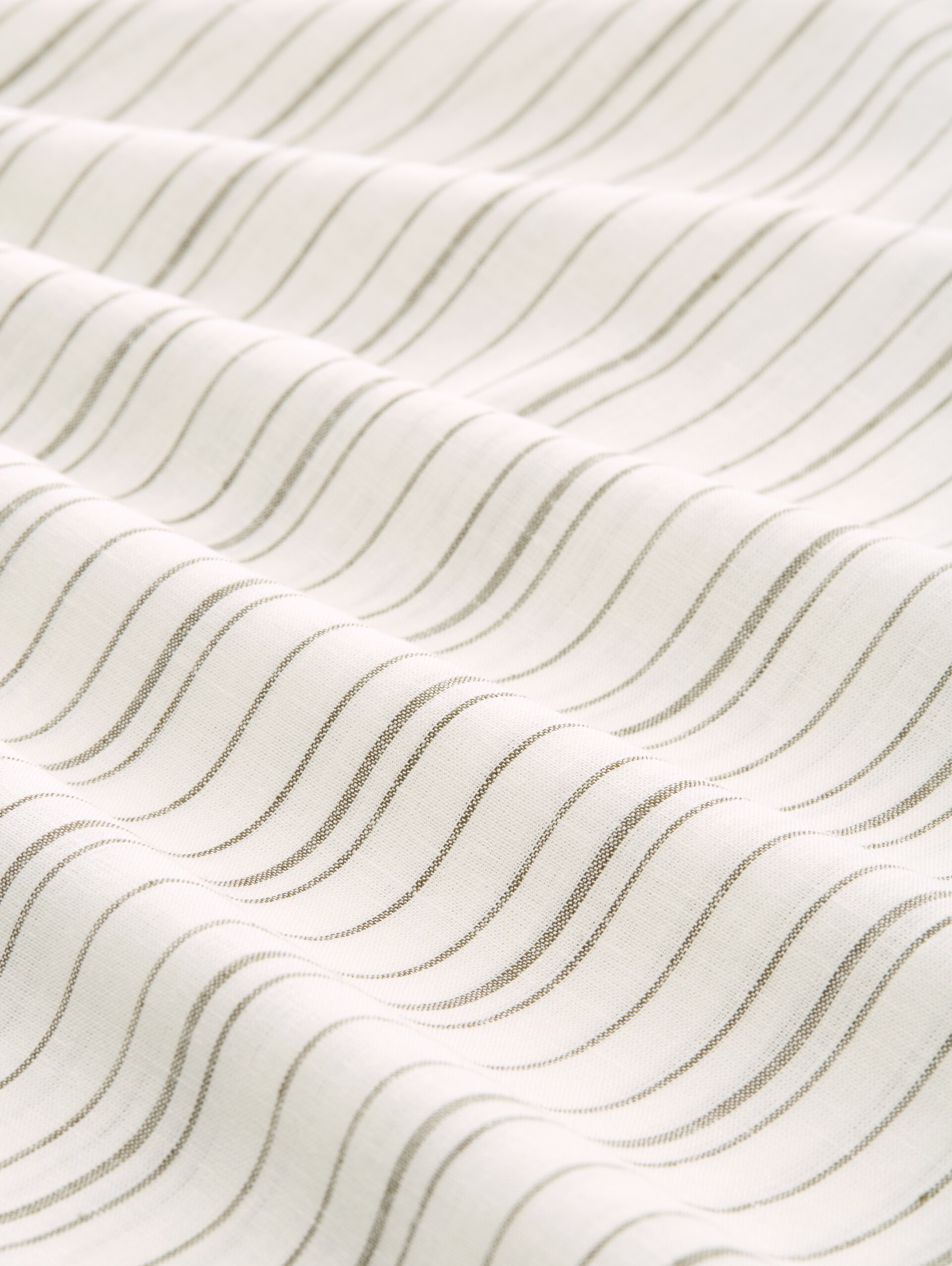 Midi-Trägerkleid mit Leinenanteil - white olive vertical stripe - Material-Ansicht