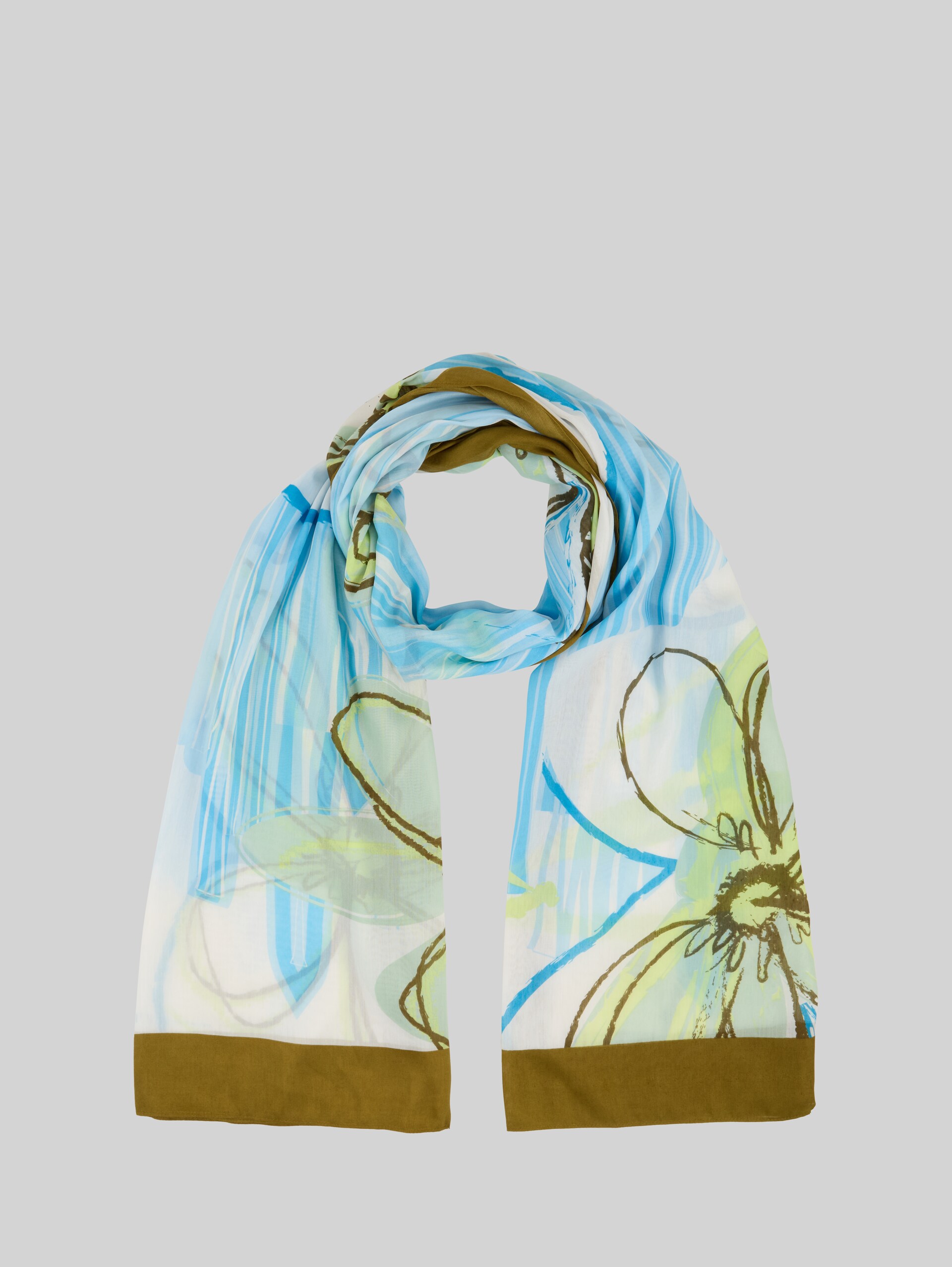Scarf with floral pattern - abstract big scale flower - Front product view