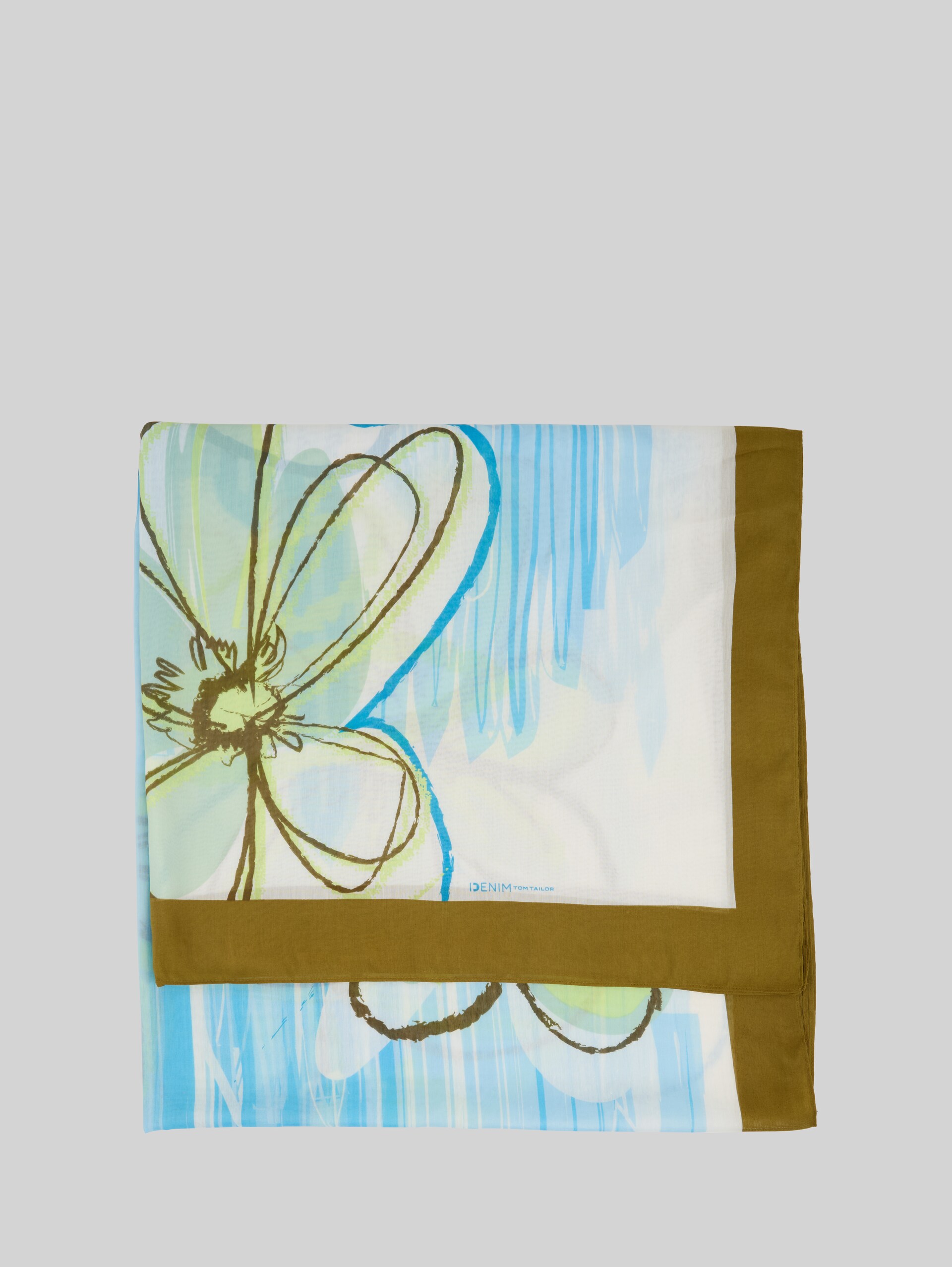 Scarf with floral pattern - abstract big scale flower - Material view