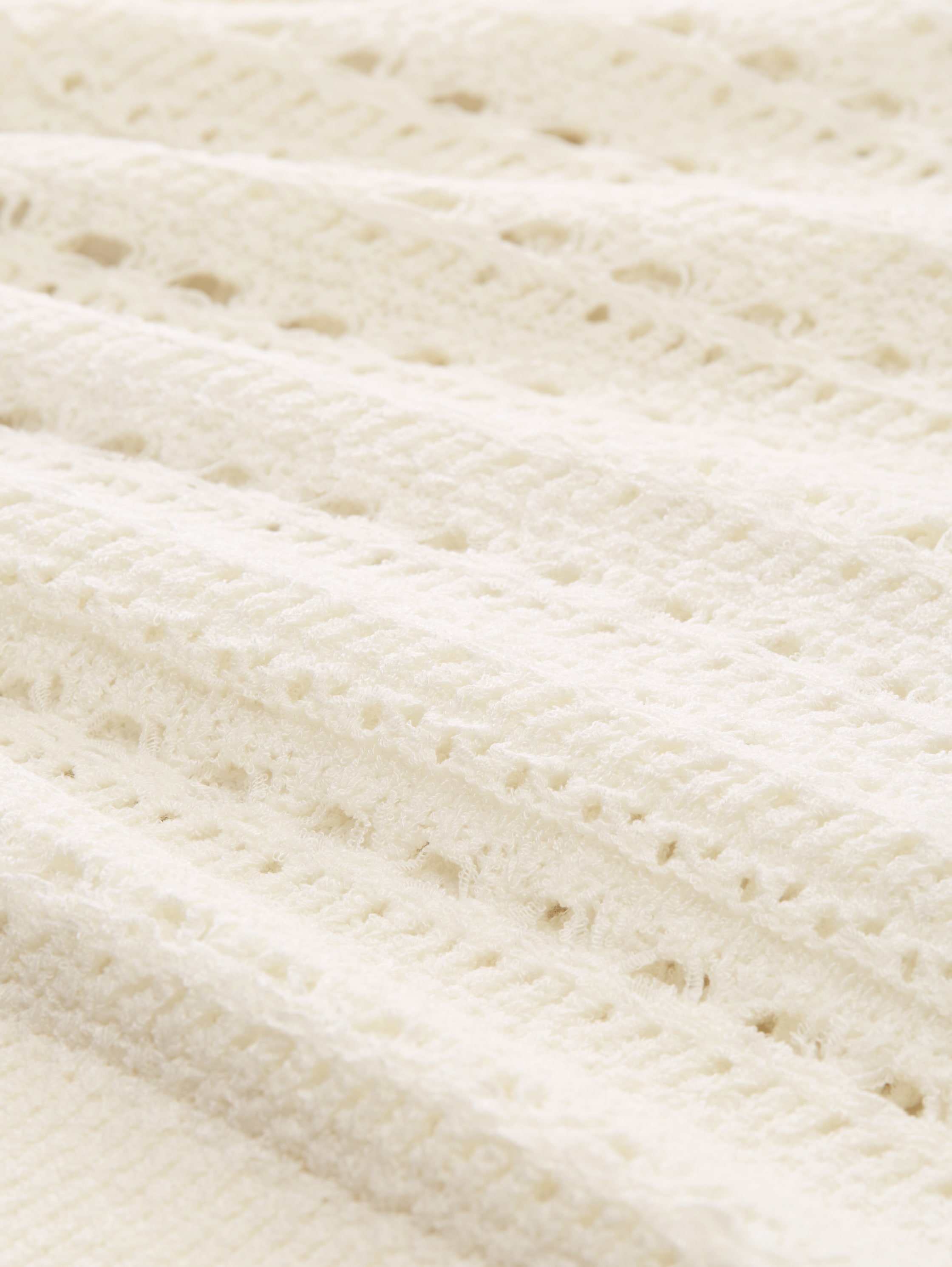 Relaxed Fit Strickpullover mit Lochmuster - off_white_1 - 