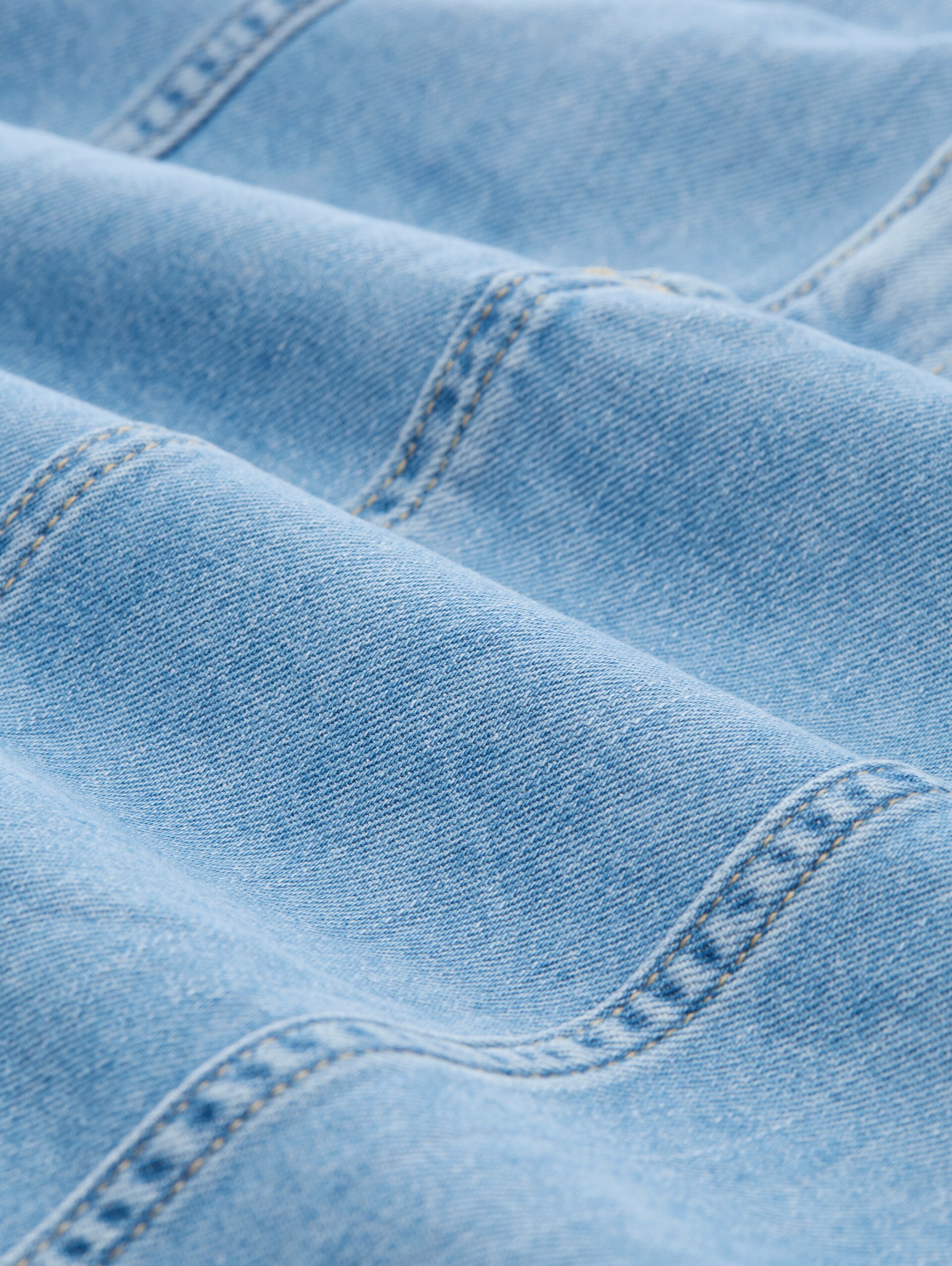 Mini-Jeansrock - Used Bleached Blue Denim - Material-Ansicht