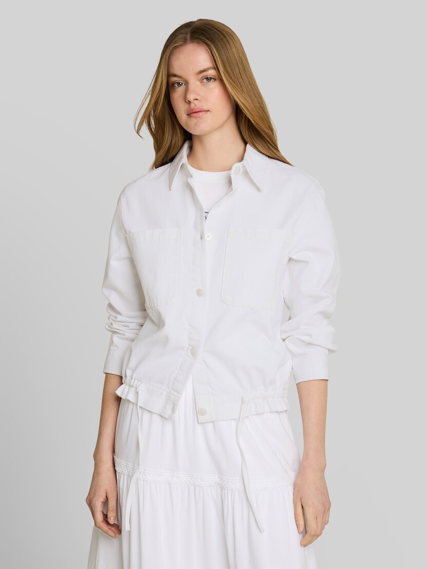 Lightweight denim jacket with drawstring by Denim Female, White Denim