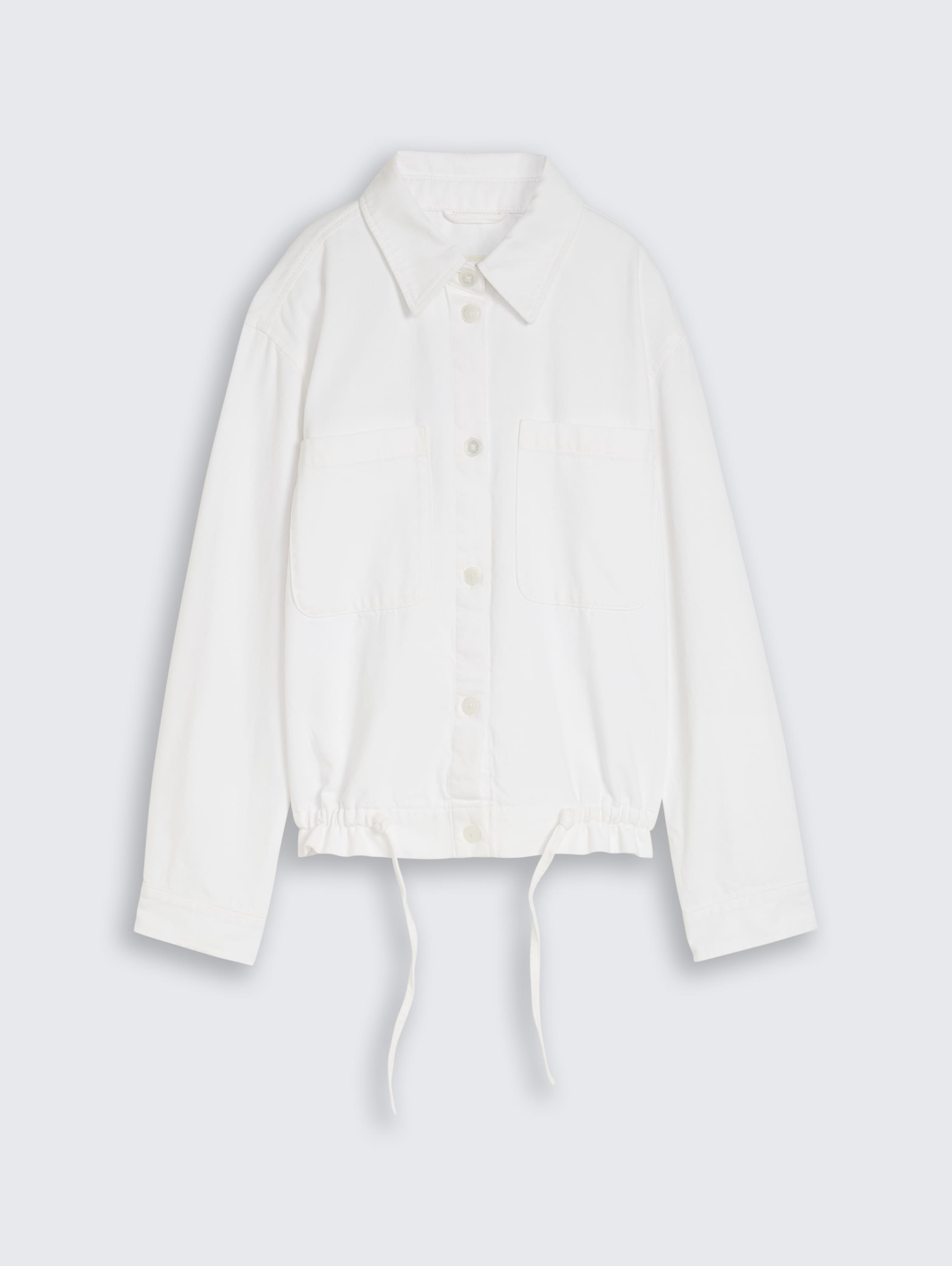 Lightweight denim jacket with drawstring - white_denim - 