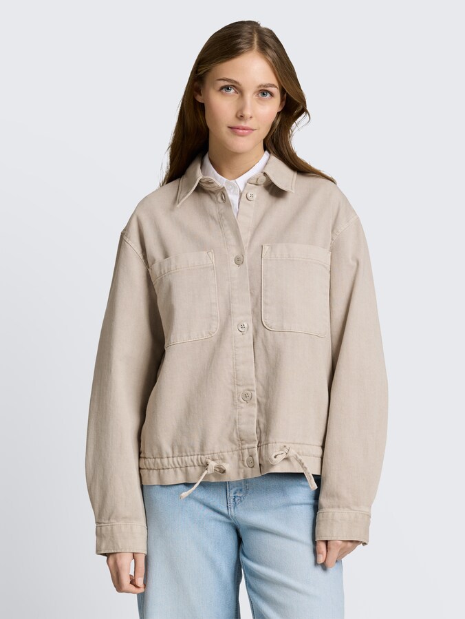 Lightweight Jeansjacke mit Kordelzug von Denim Female, cloud grey