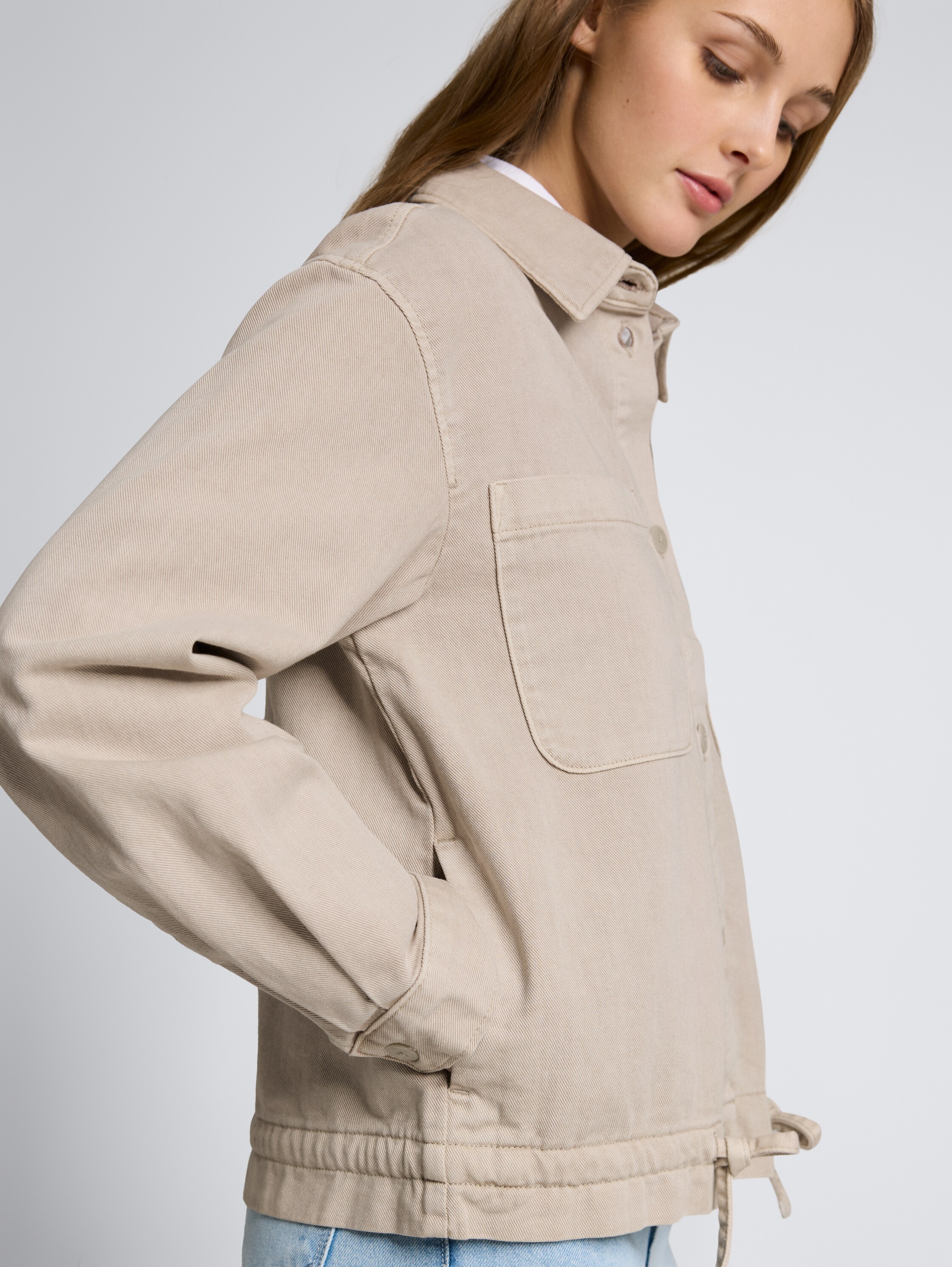 Veste en jean légère avec cordon de serrage - cloud grey - Vue détaillée du modèle