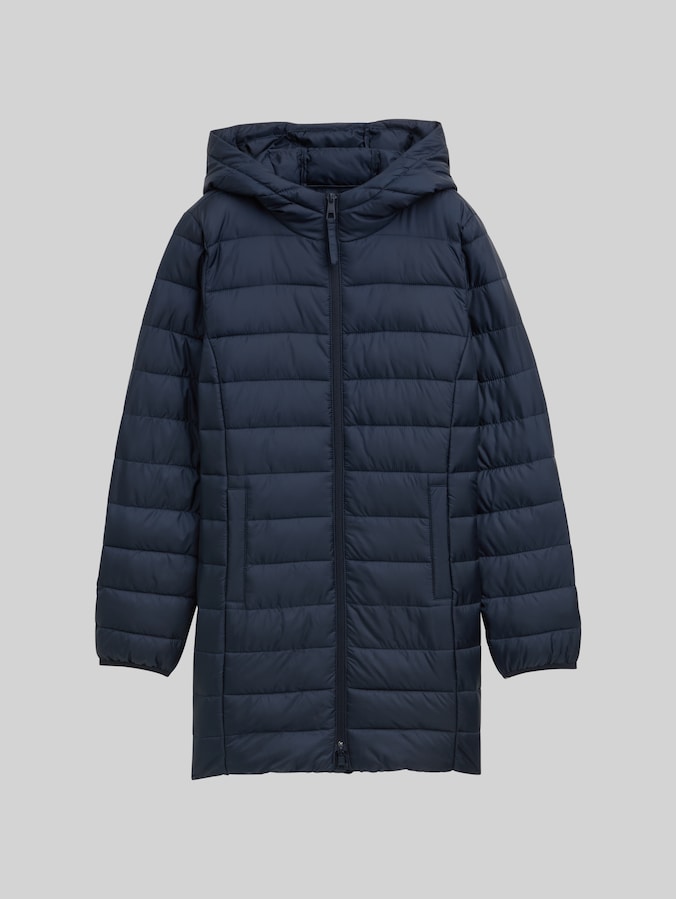 Lichtgewicht gewatteerde jas met capuchon door Denim Female, sky captain blue