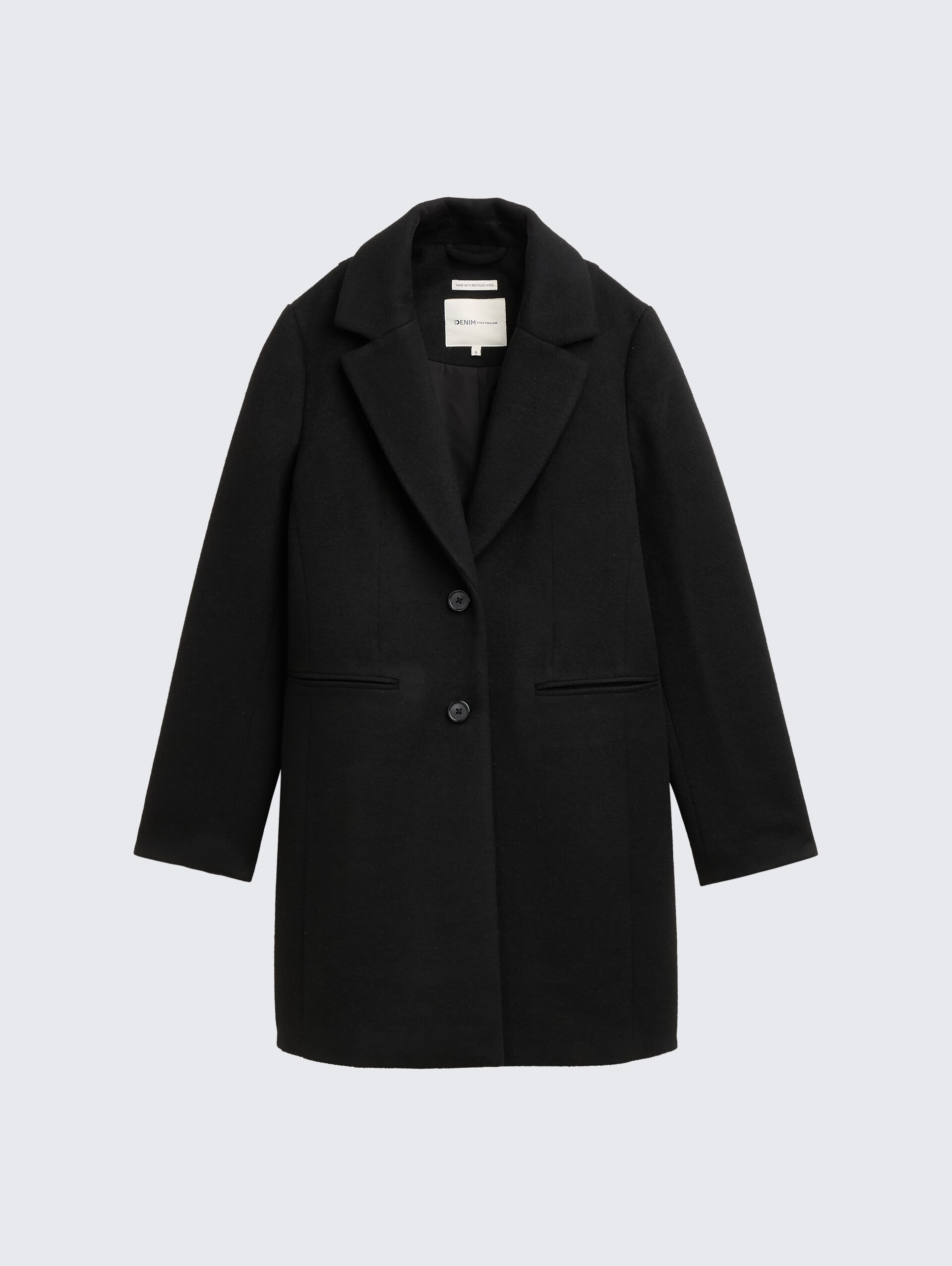 Slim Fit Wollmantel - deep black - Vorder-Produkt-Ansicht