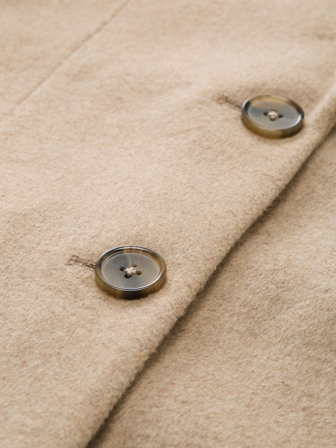Slim Fit Wollmantel - natural beige melange - Produkt-Detail-Ansicht