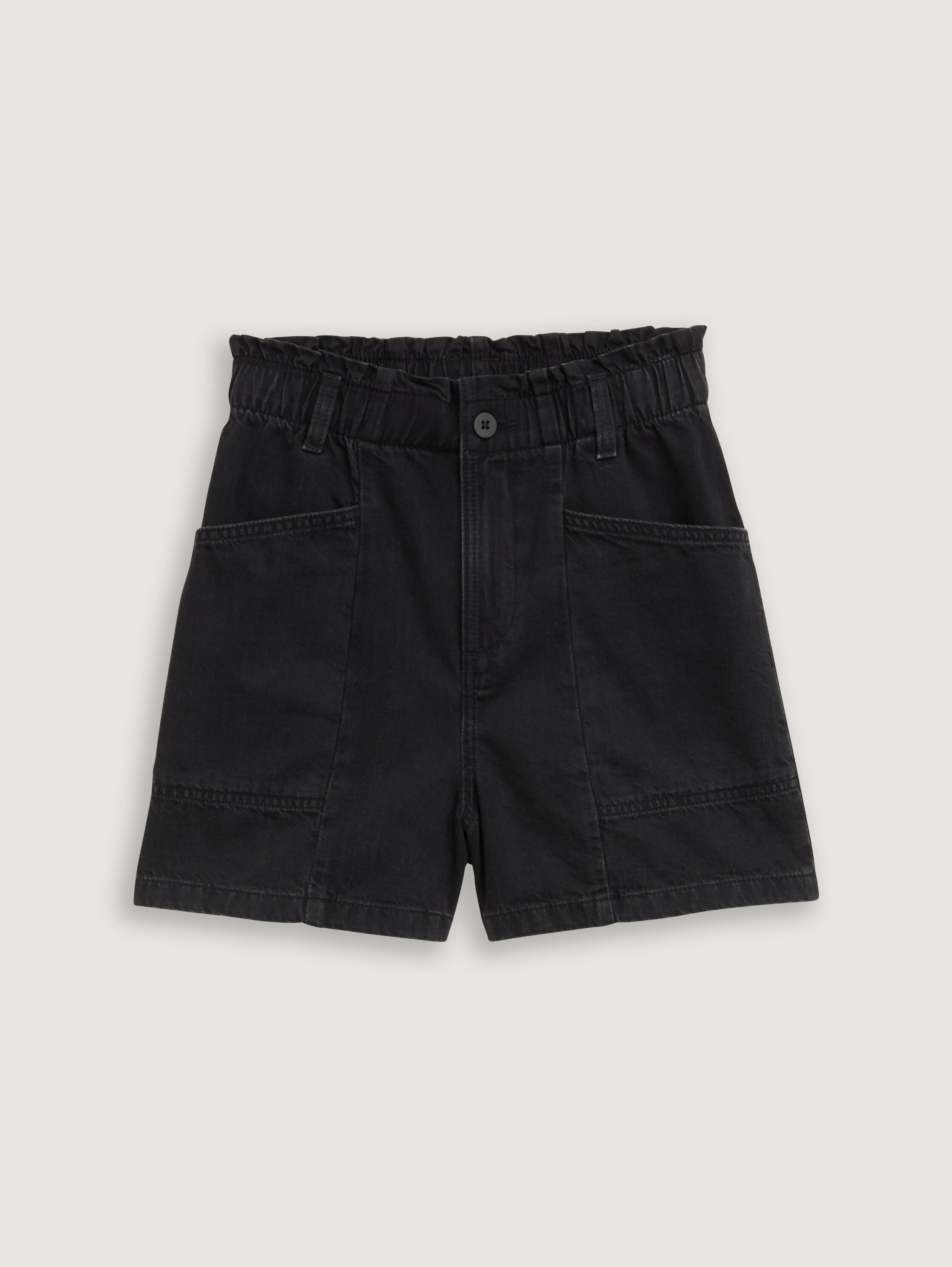Paperbag jeans shorts - deep_black_1 - 