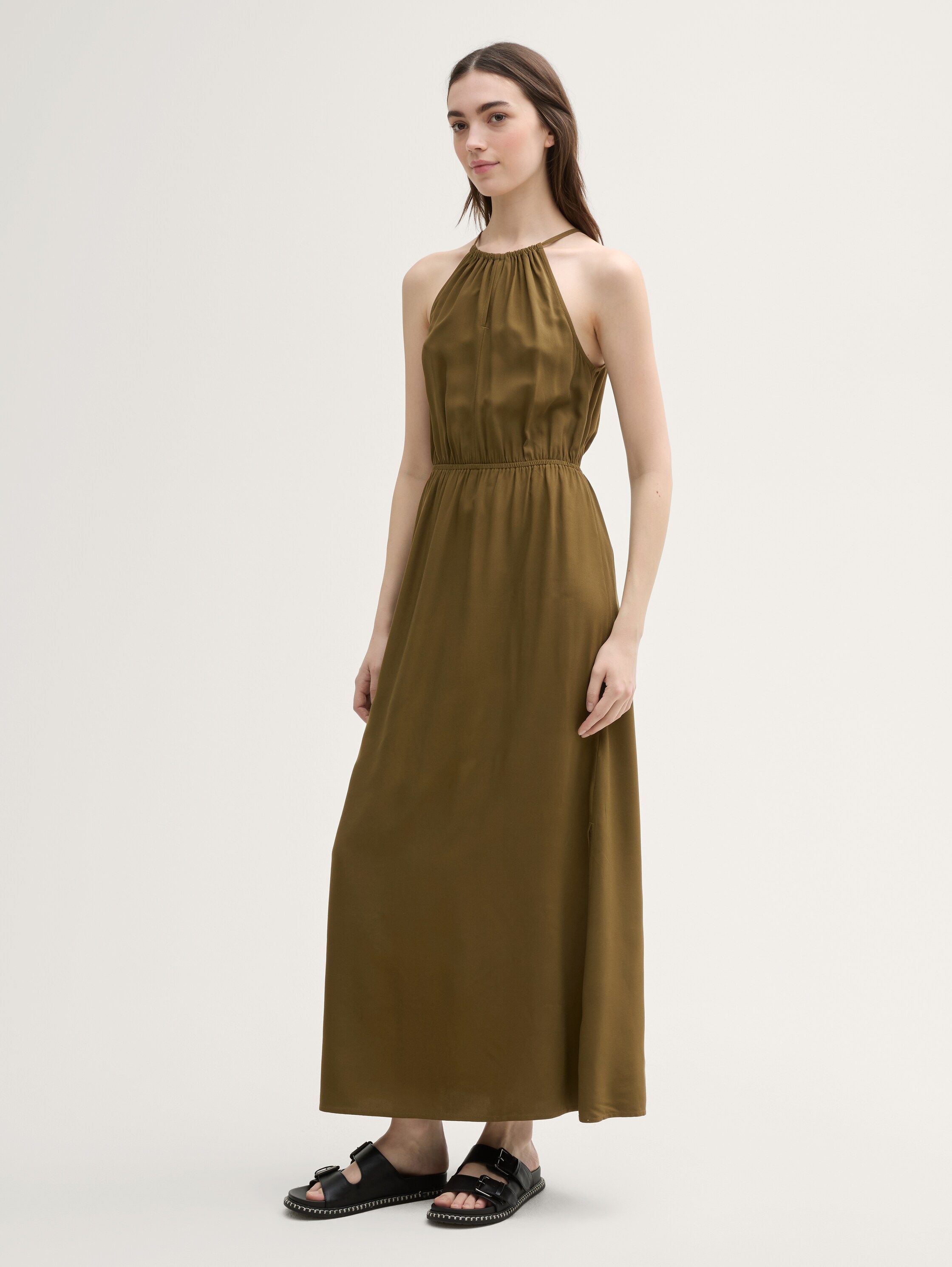 Neckholder Maxi-Kleid - golden_olive_green - 