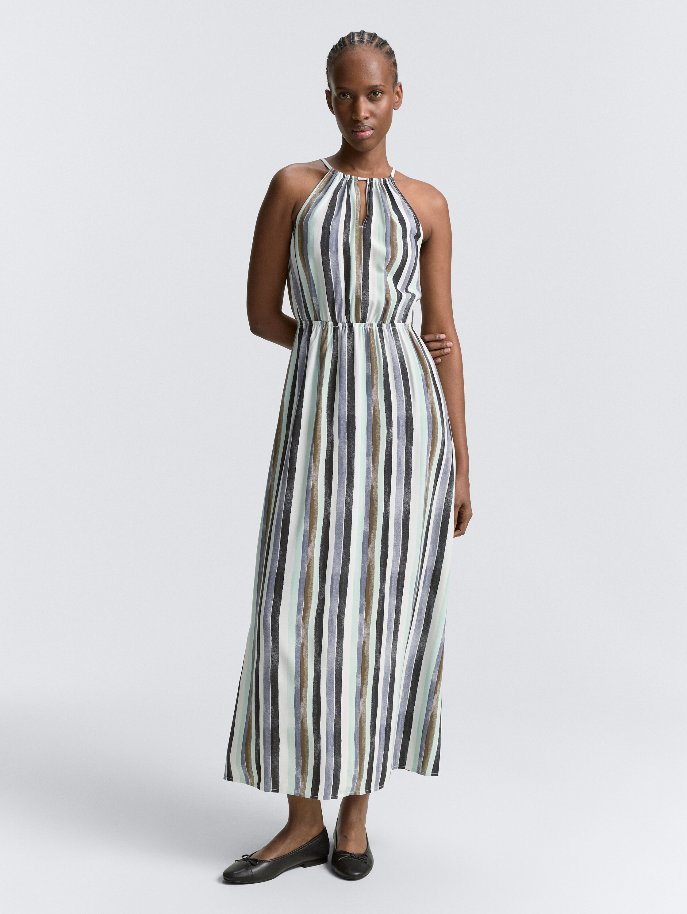Neckholder Maxi-Kleid - watercolor_stripe - 