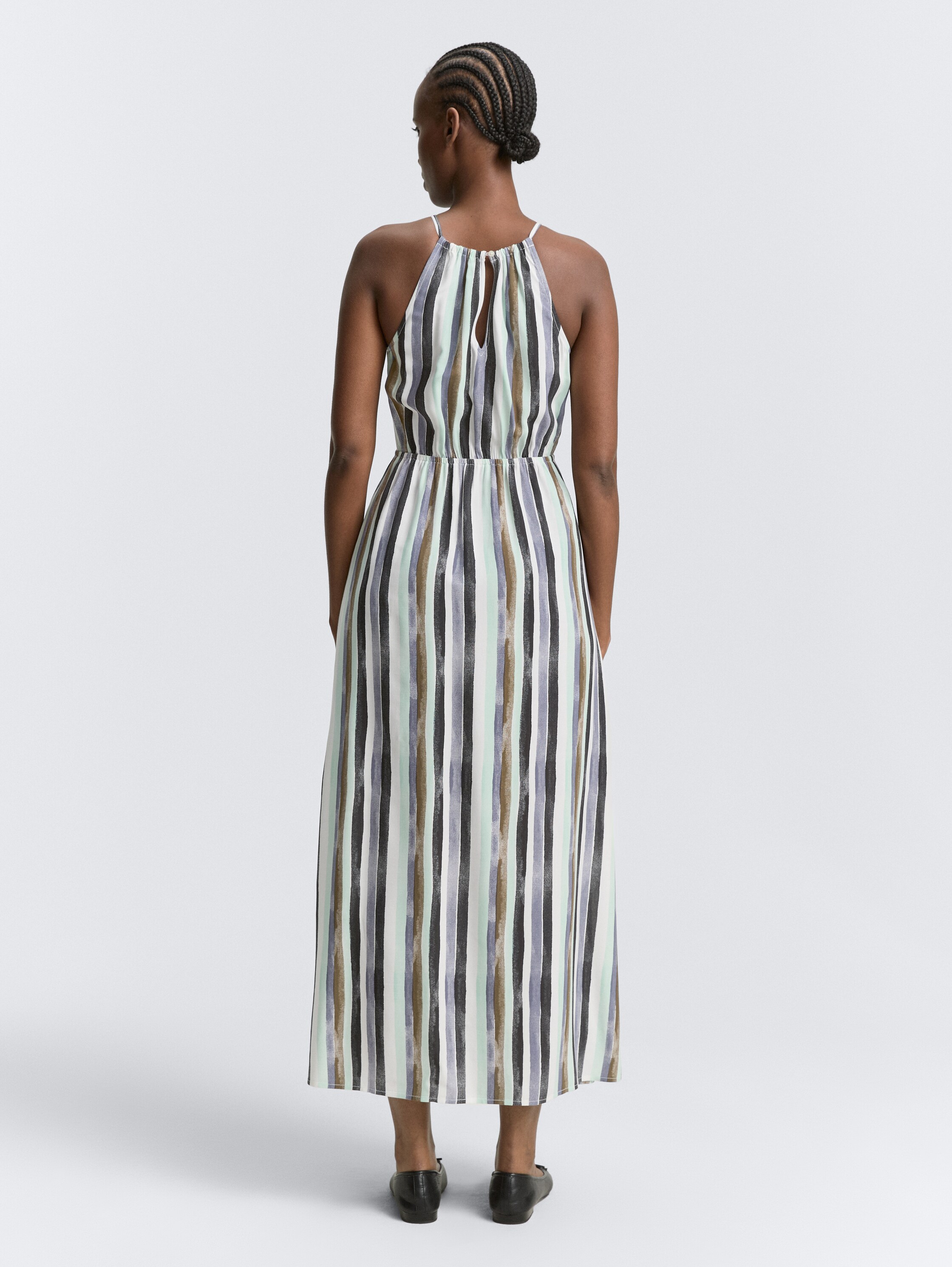 Neckholder Maxi-Kleid - watercolor_stripe - 