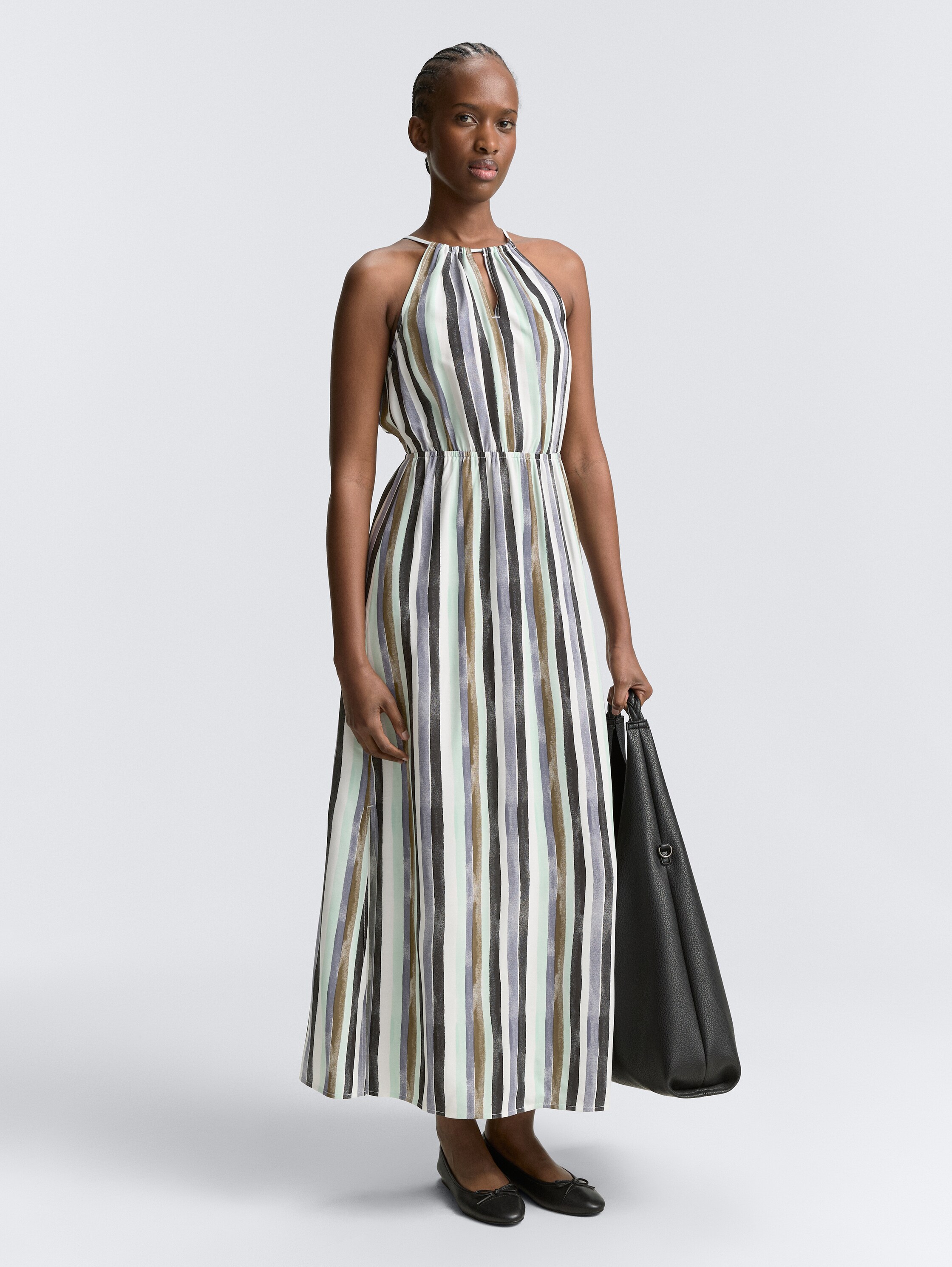 Neckholder Maxi-Kleid - watercolor_stripe - 