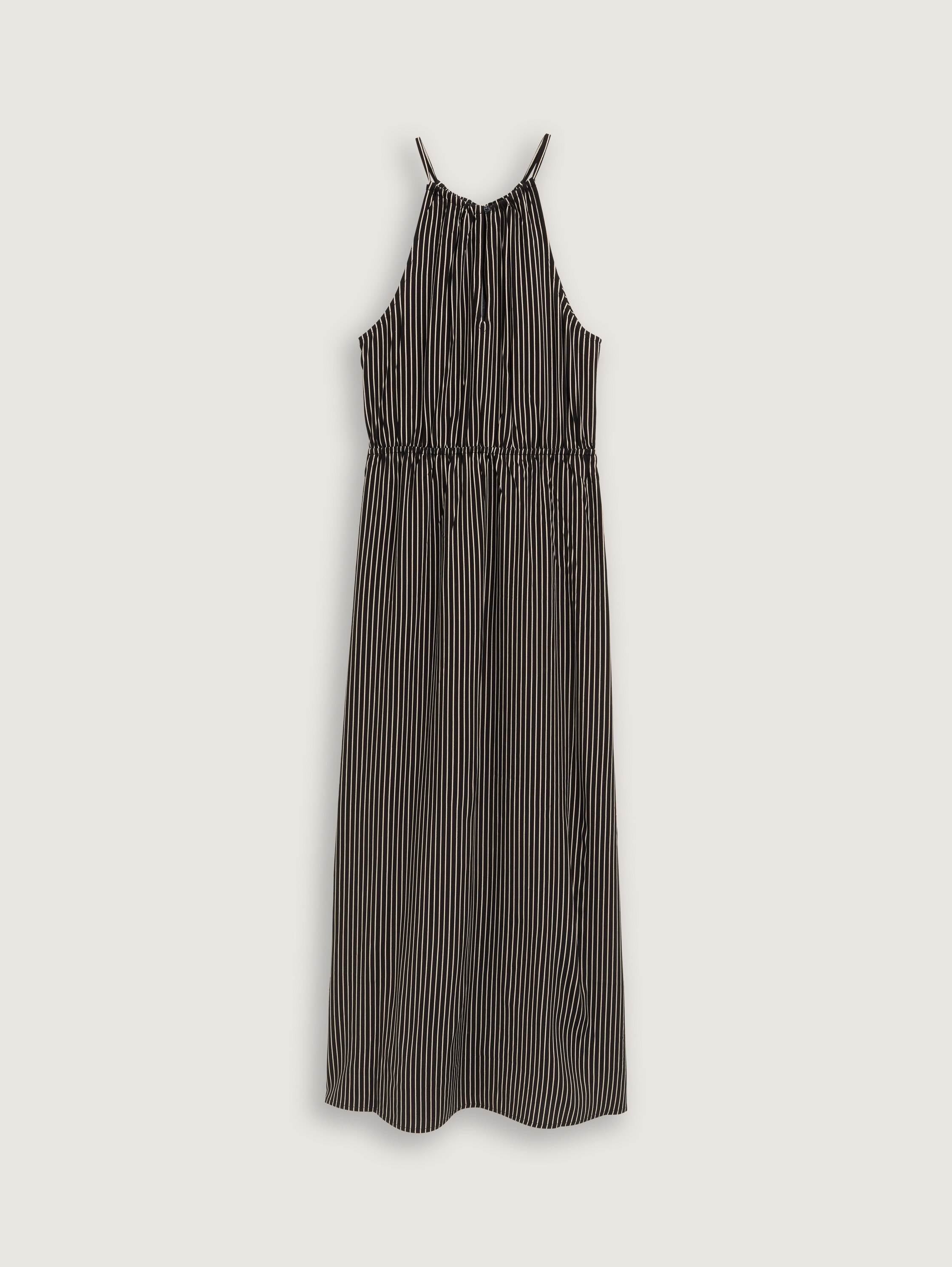 Neckholder Maxi-Kleid - black_beige_stripe - 