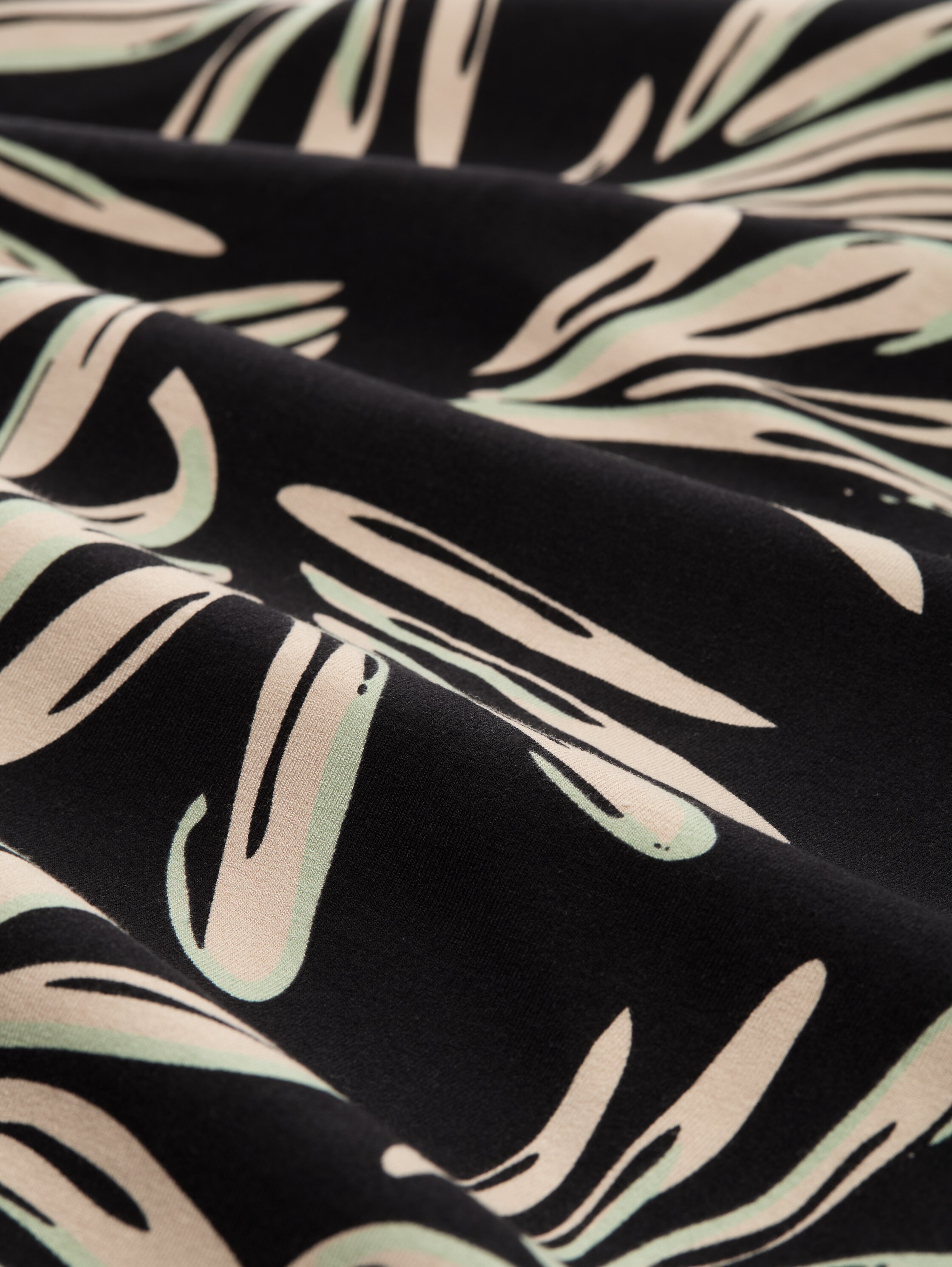 Midi strap dress with twist detail - abstract_black_beige_print - 