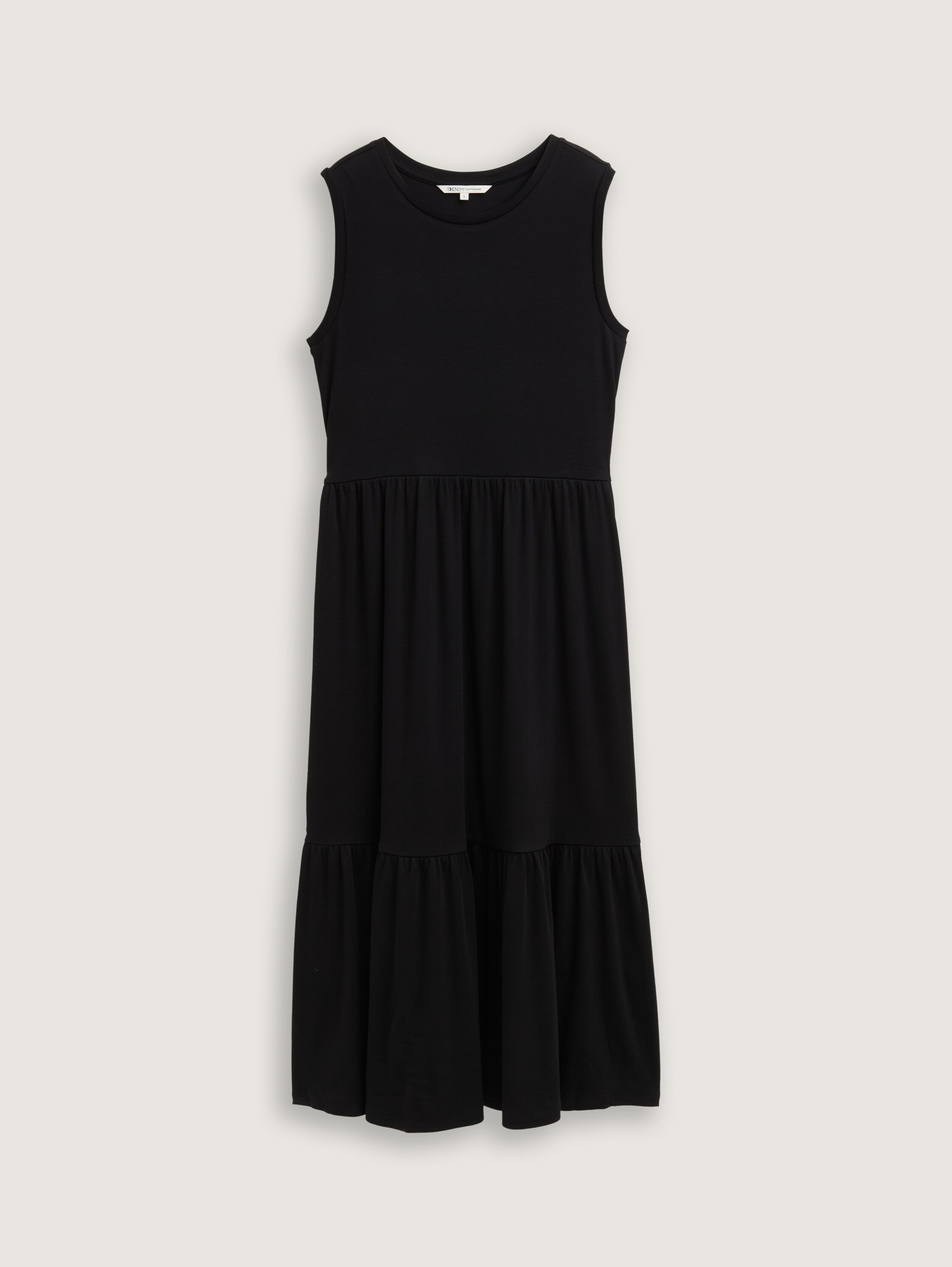 Midi dress with ribbed texture - deep_black_1 - 