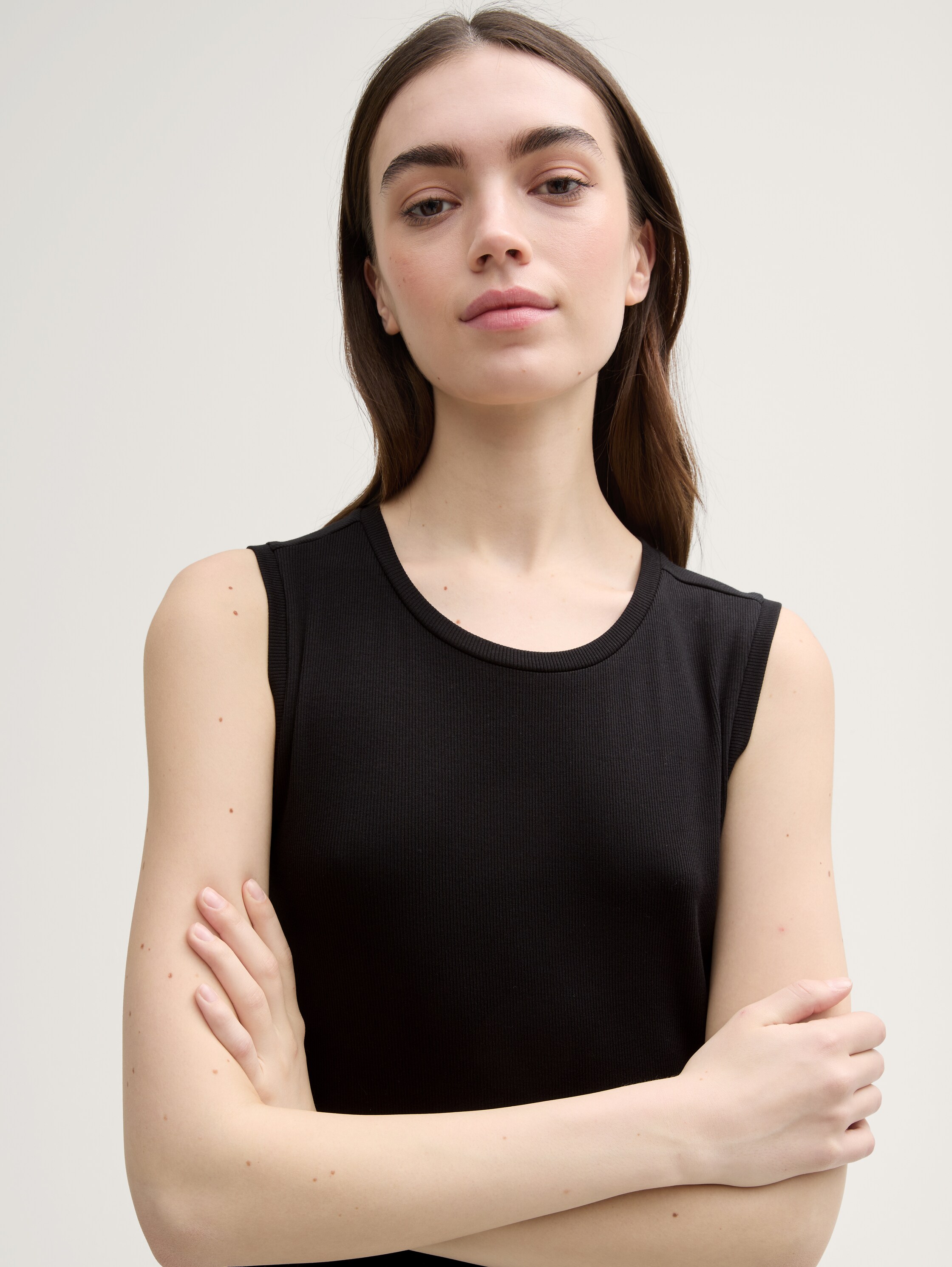 Midi dress with ribbed texture - deep_black_1 - 