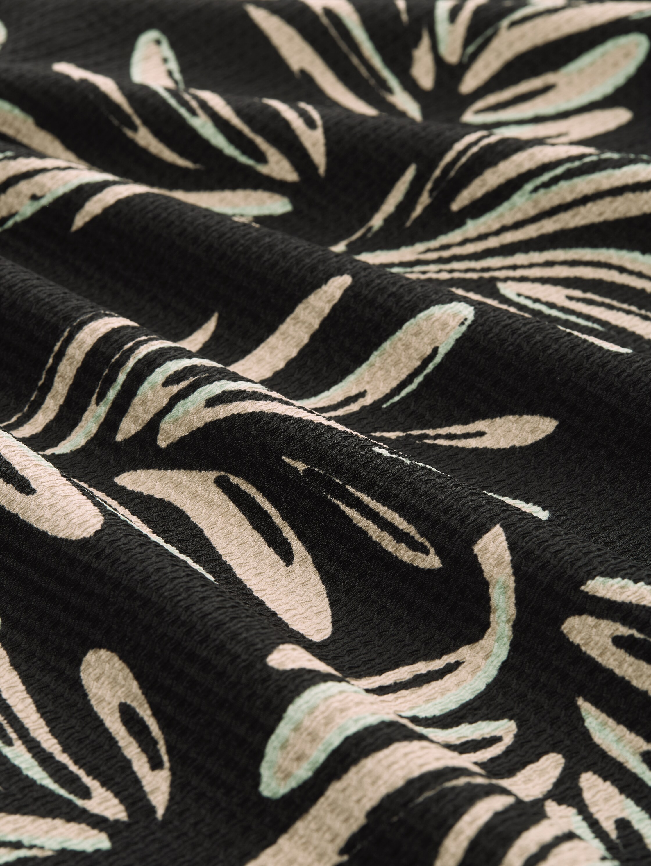 Mini-Kleid mit Muster - abstract_black_beige_print - 