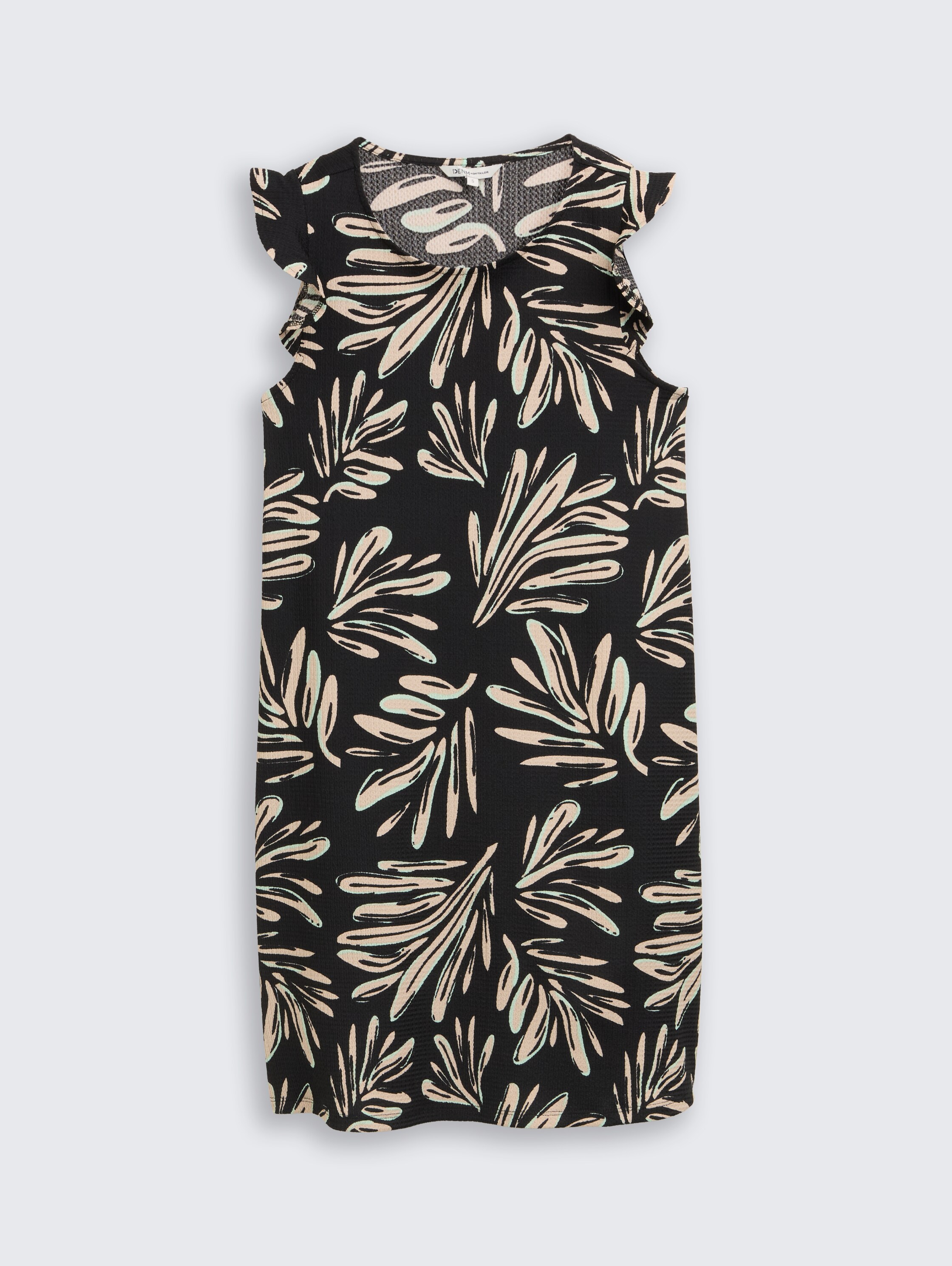 Mini-Kleid mit Muster - abstract_black_beige_print - 