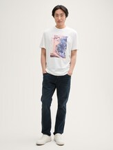 Tee shirt avec imprimé photo - off white - Vue de face du modèle