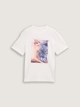 Tee shirt avec imprimé photo - off white - Vue de face du produit
