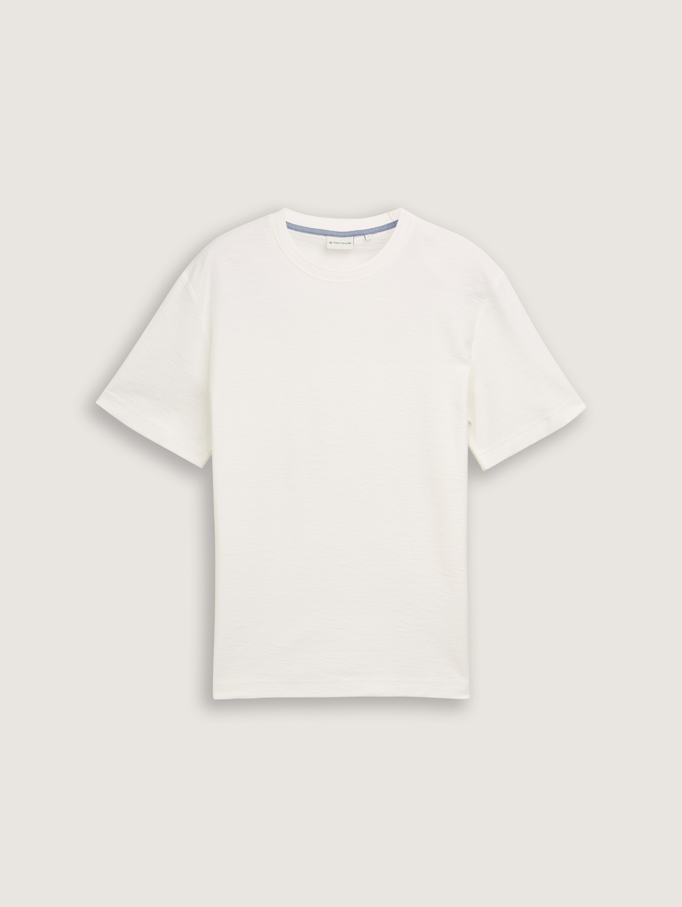 Basic T-Shirt mit Struktur - off_white_1 - 