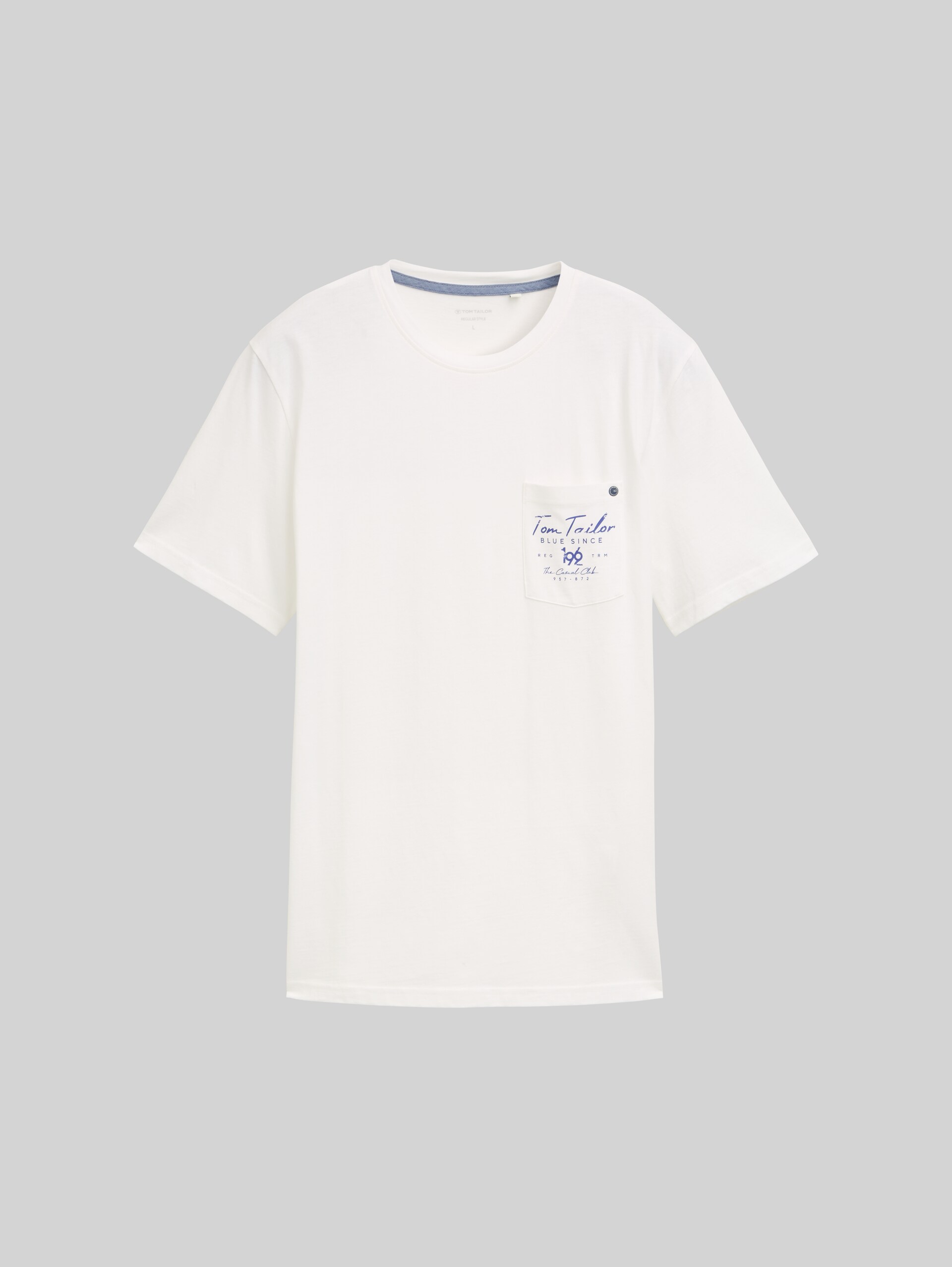 T-Shirt mit Brusttasche - off white - Vorder-Produkt-Ansicht