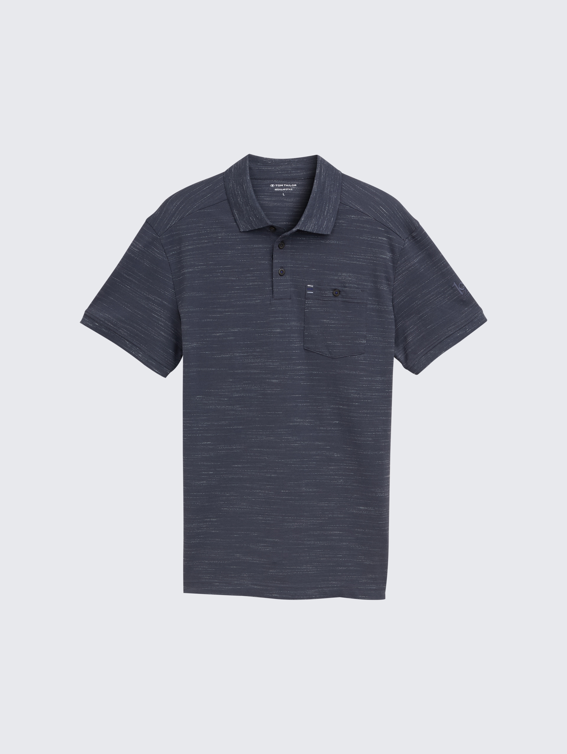 Poloshirt mit Brusttasche - Blueish Grey