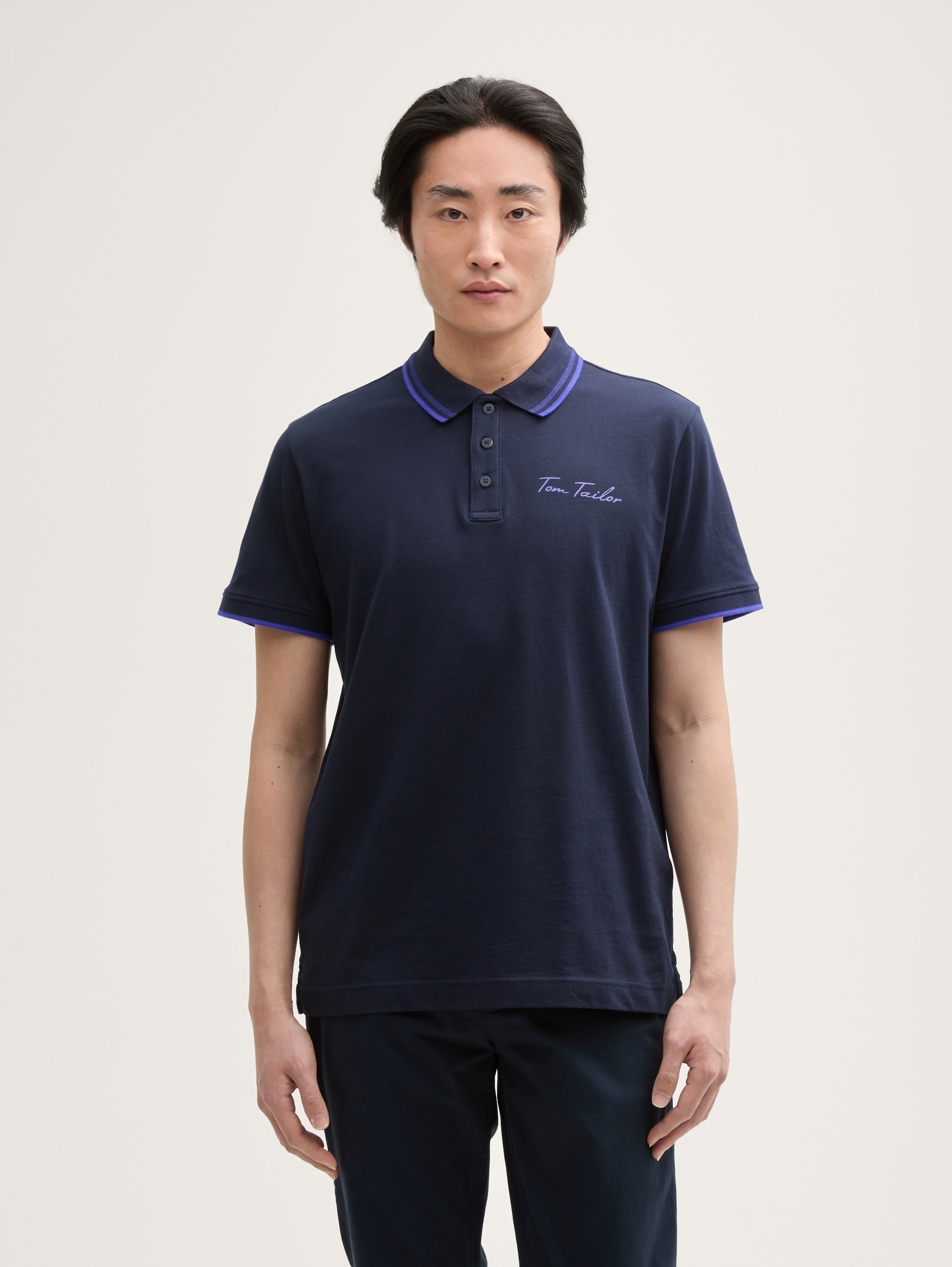Poloshirt mit Logo-Print aus Baumwolle - sky_captain_blue_1 - 