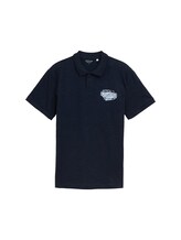 Geselecteerd, Katoenen polo met print door Tom Tailor, blauw
