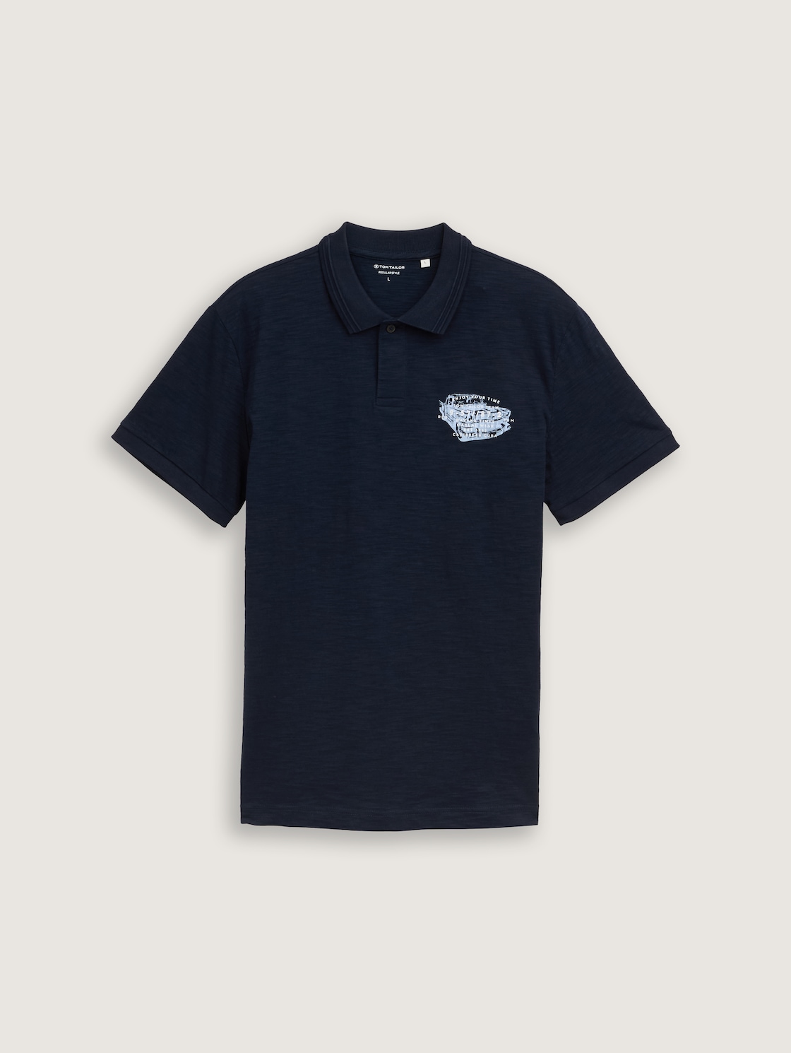 Poloshirt aus Baumwolle mit Print - sky captain blue