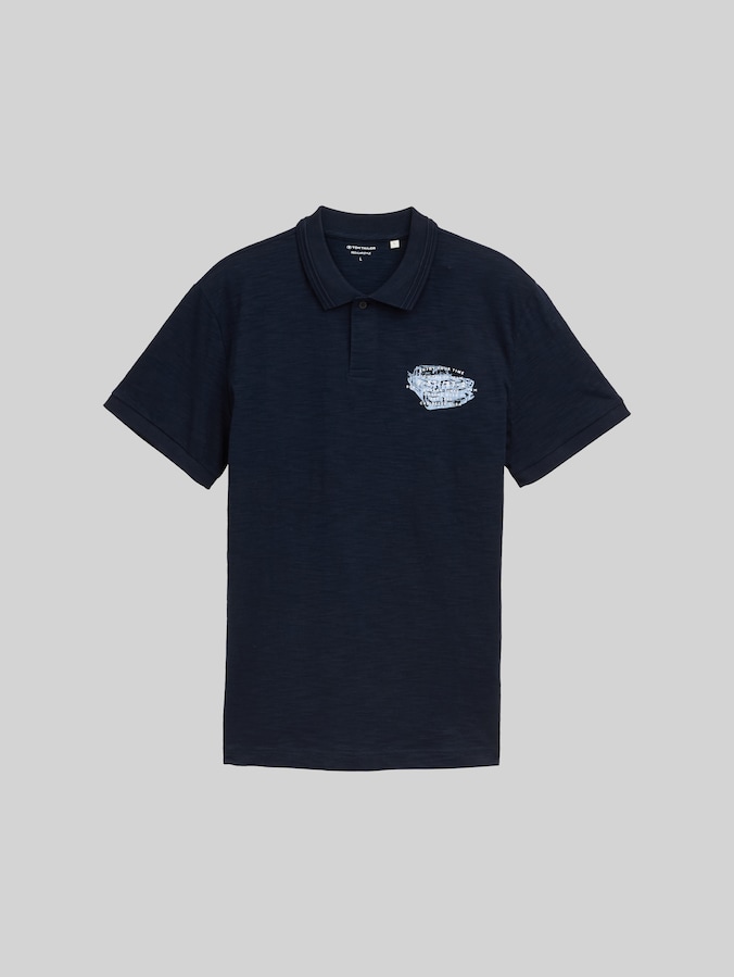 Poloshirt aus Baumwolle mit Print von Men, sky captain blue