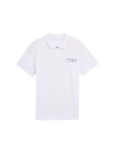 Niet geselecteerd, Katoenen polo met print door , wit