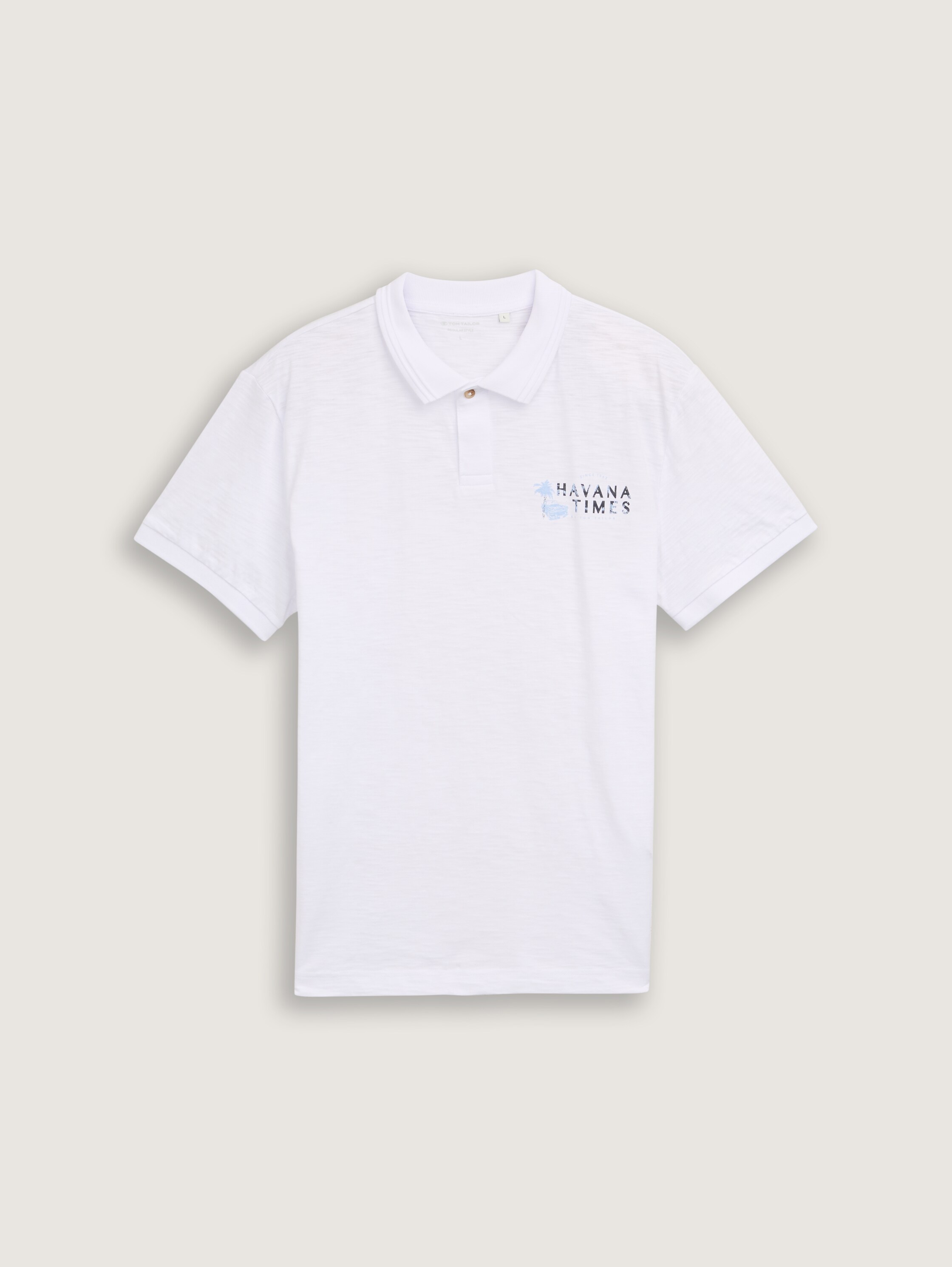 Poloshirt aus Baumwolle mit Print - white - 