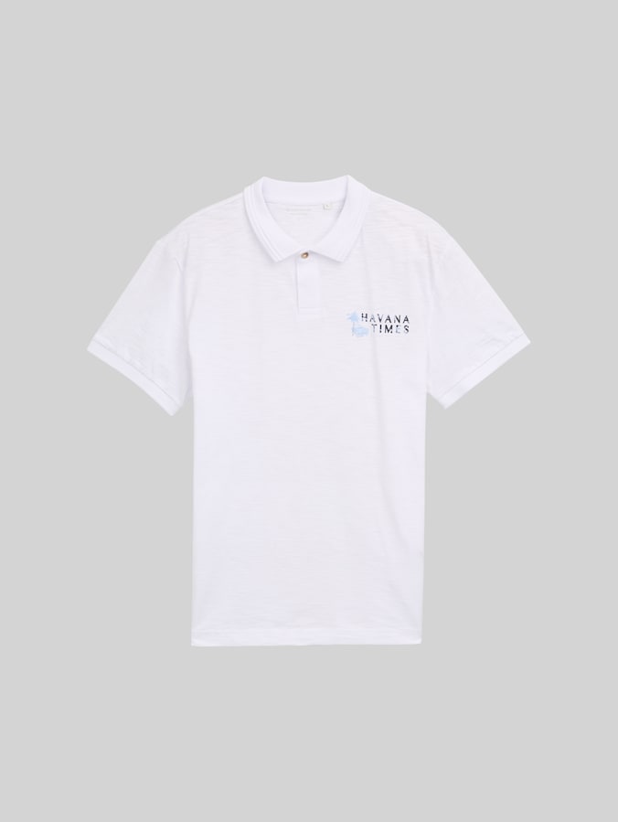 Poloshirt aus Baumwolle mit Print von Men, White