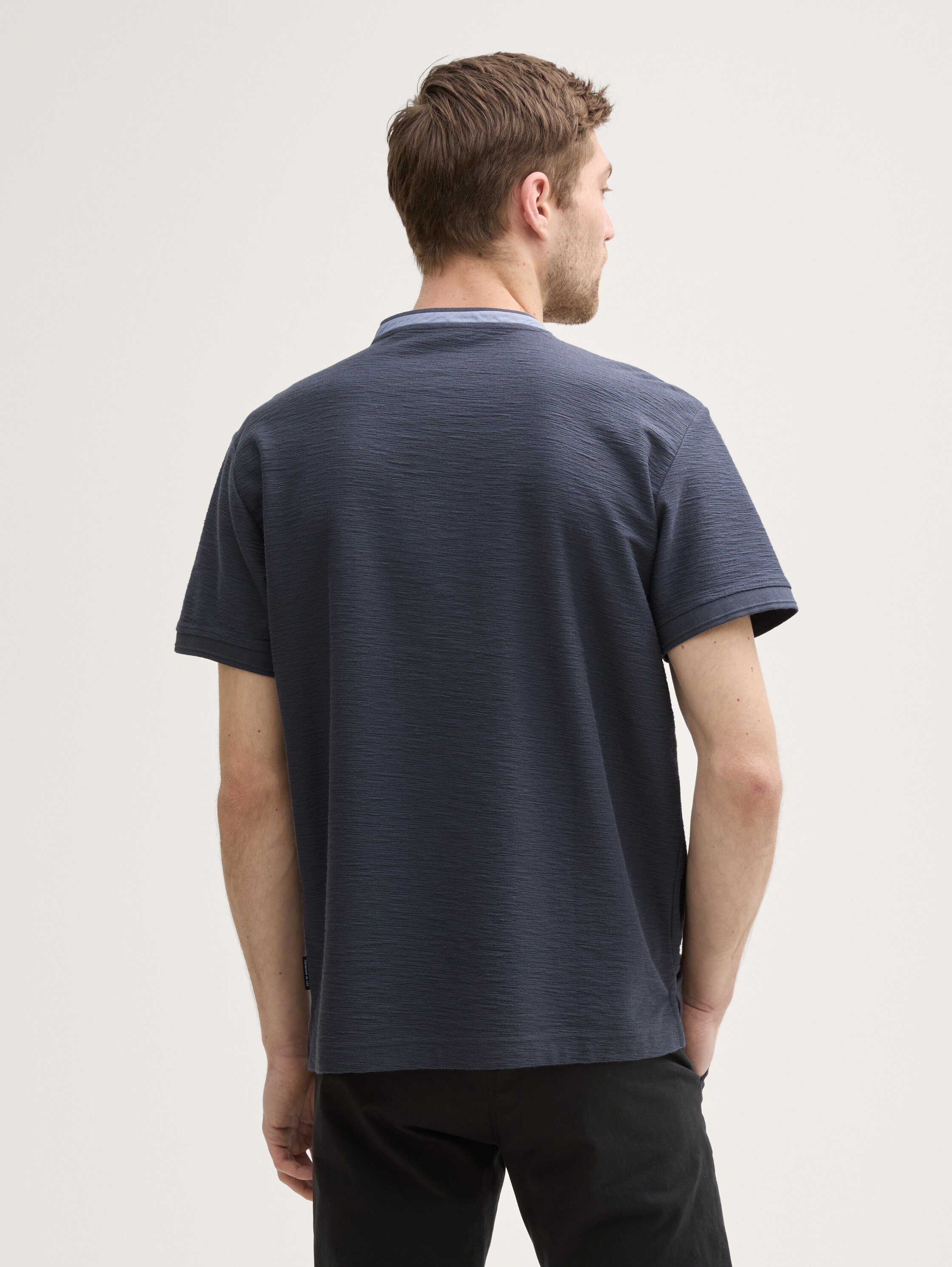 Poloshirt mit Stehkragen - blueish_grey - 