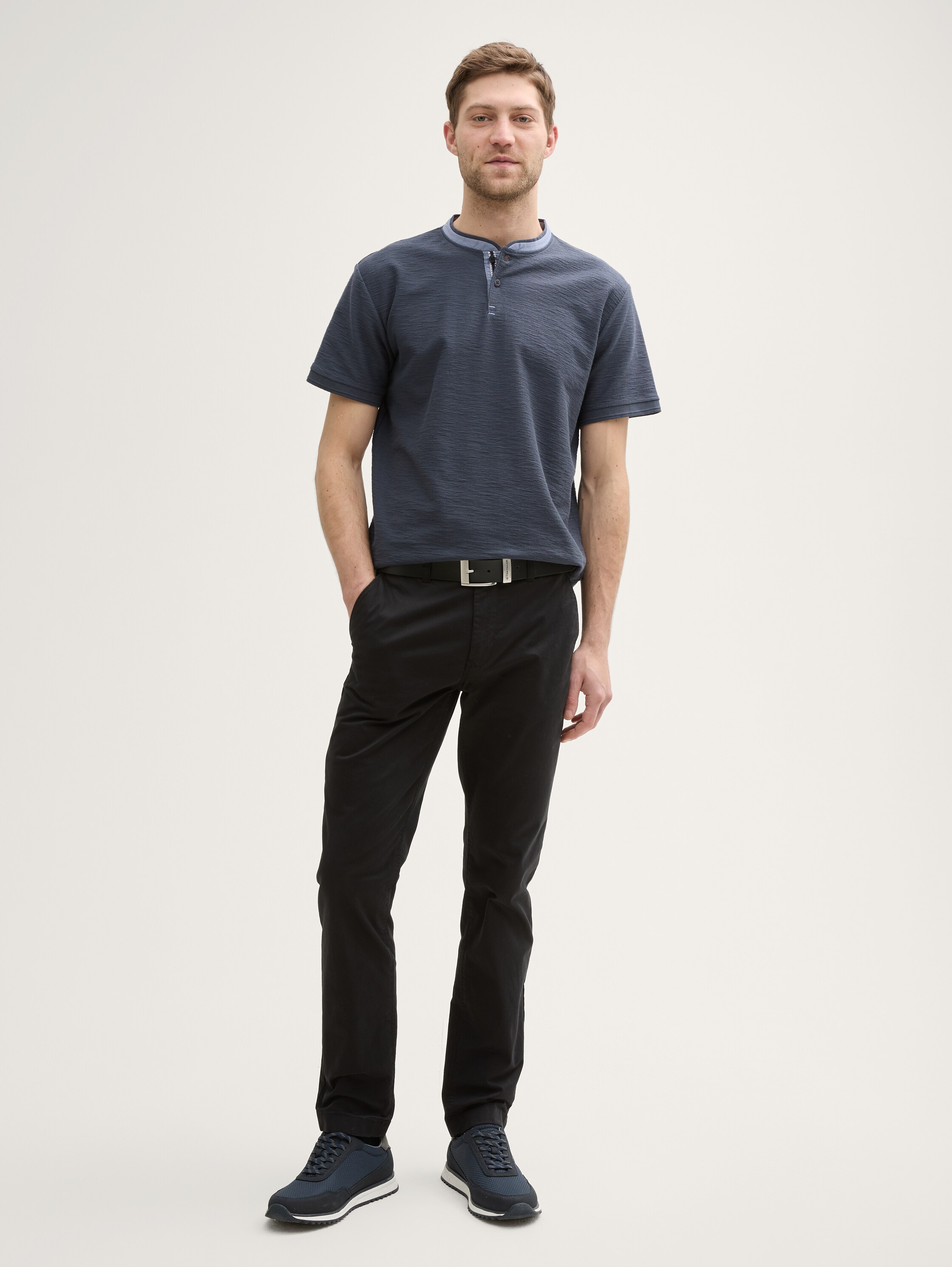 Poloshirt mit Stehkragen - blueish_grey - 