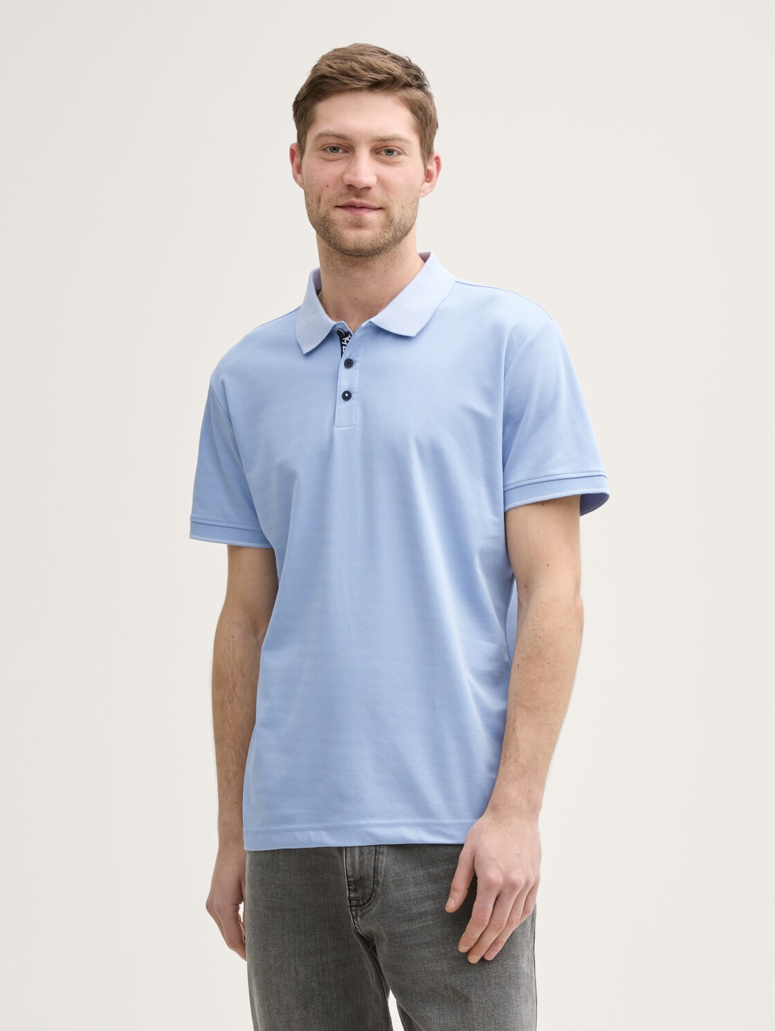 Basic Jersey Poloshirt - light powder blue