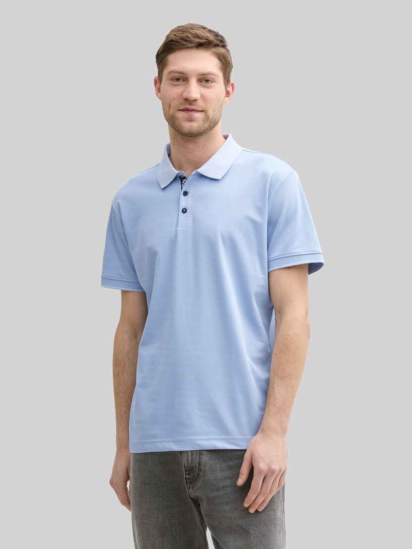 Basic Jersey Poloshirt von Men, light powder blue