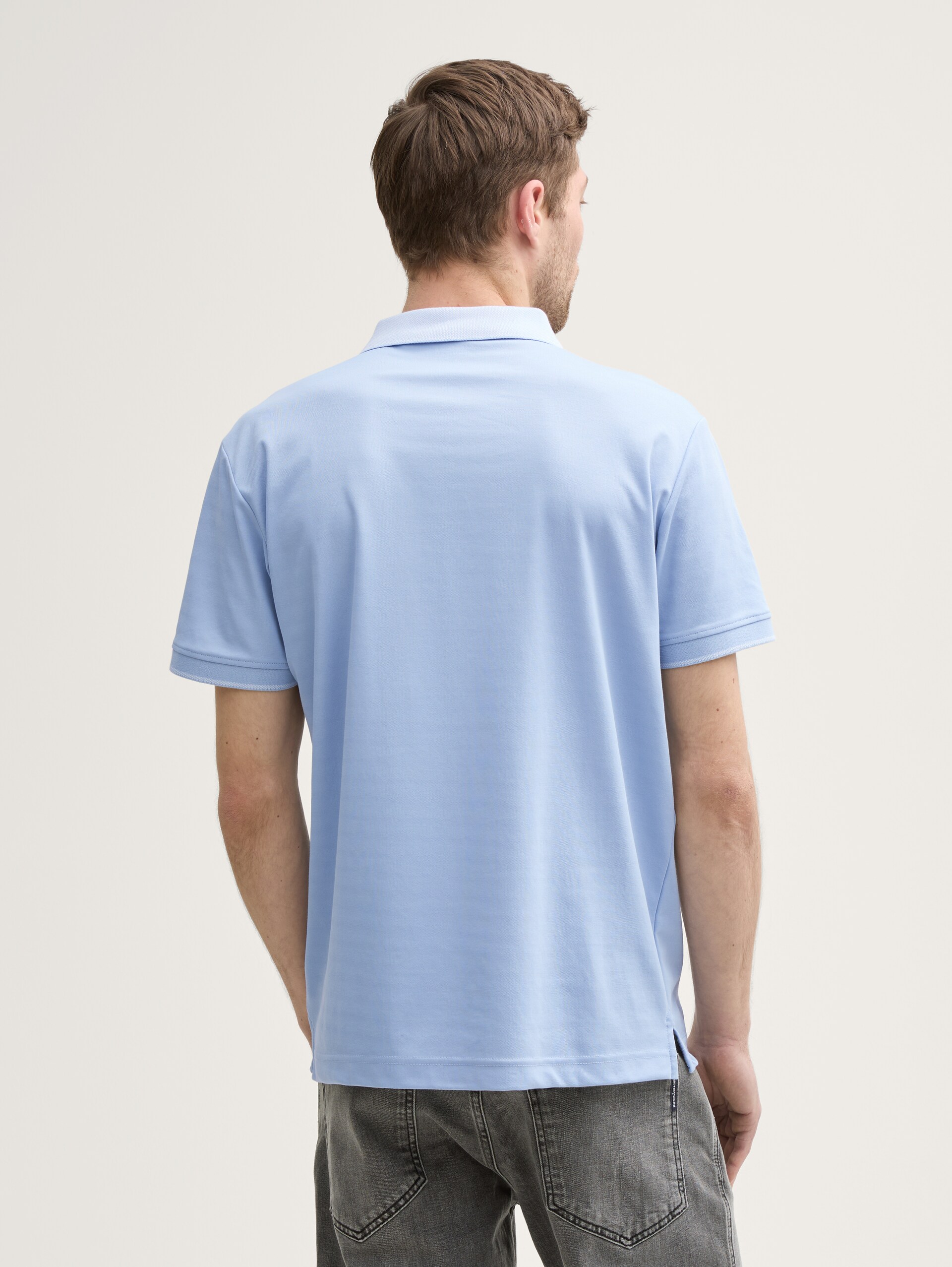 Basis jersey poloshirt - light powder blue