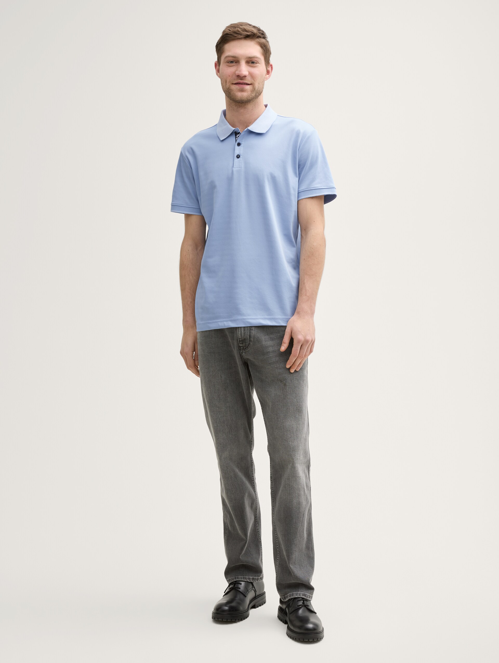 Basis jersey poloshirt - light powder blue