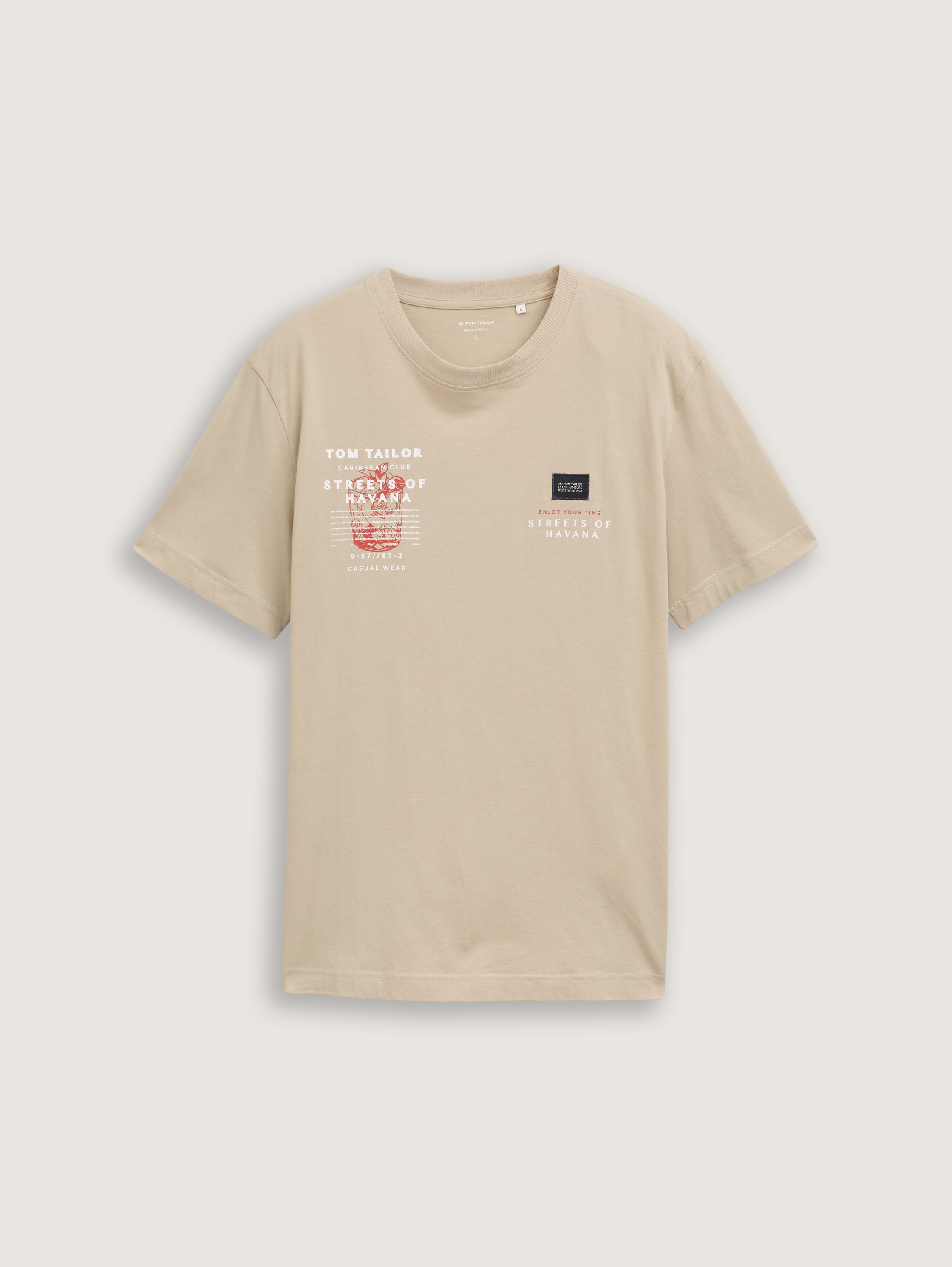 T-Shirt mit Print - cashew_beige - 